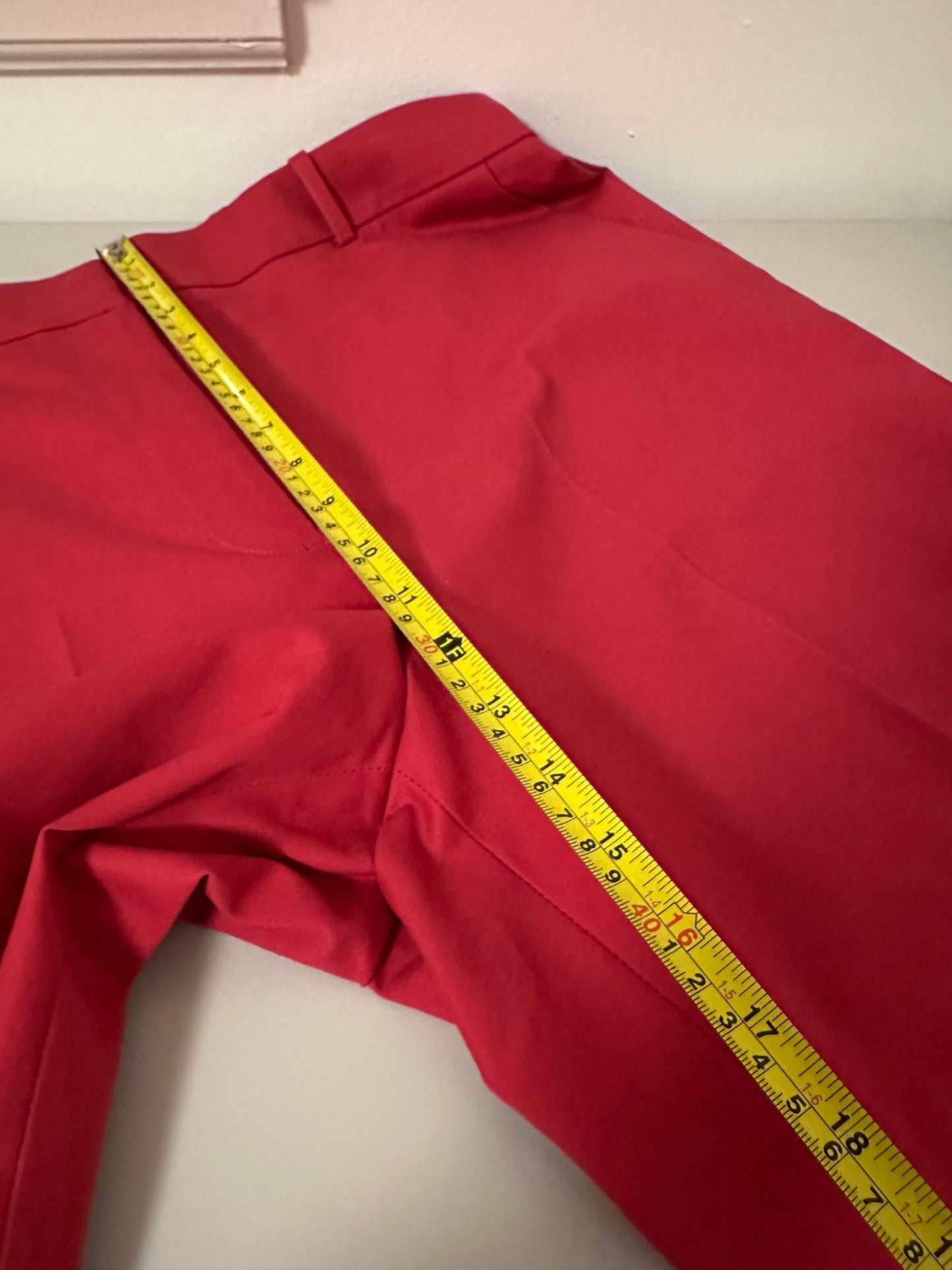 Boden Fuschia Cropped Poplin Stretch Trousers | Size 14