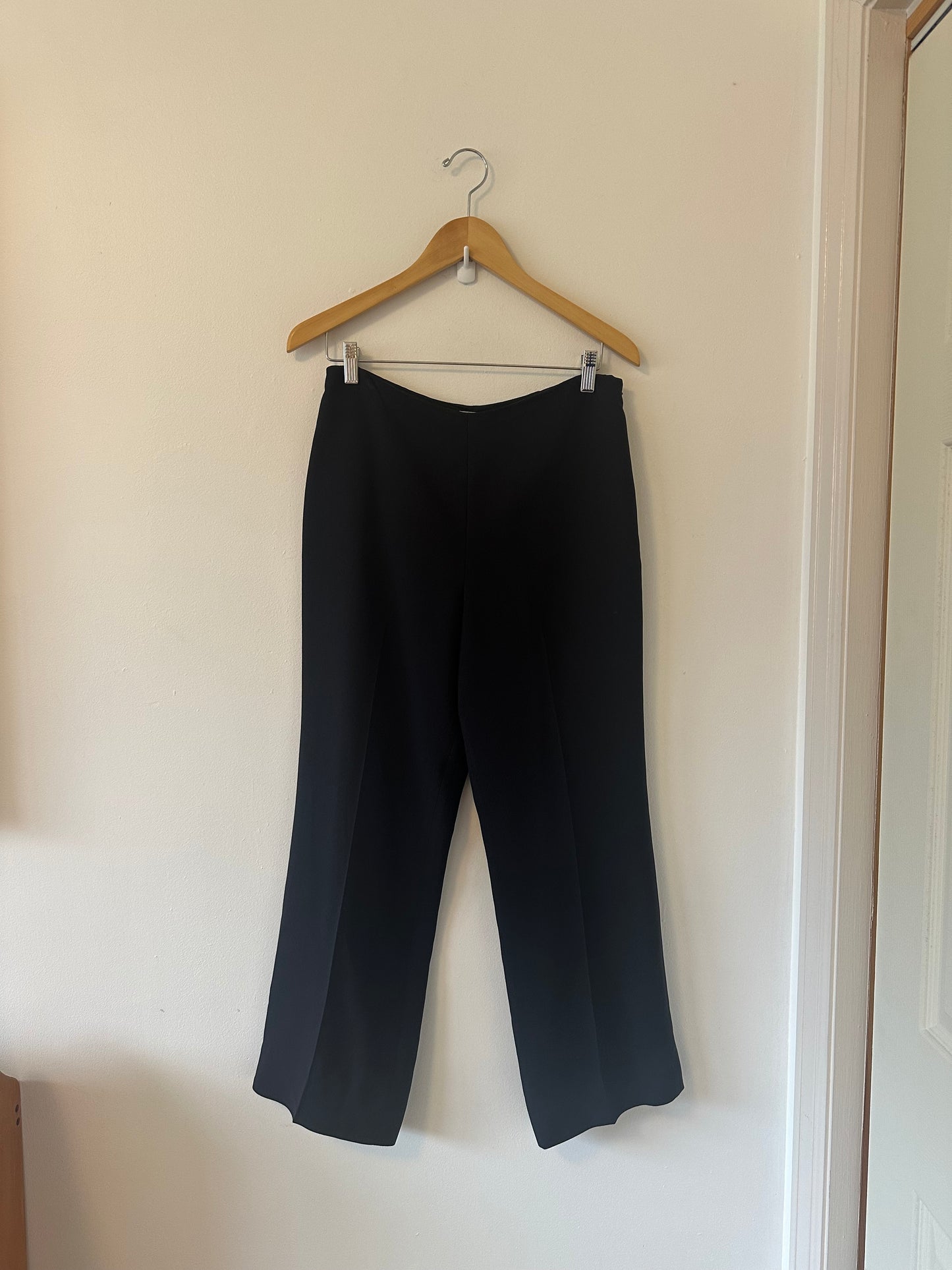 LOFT Classic Black Flat Front Trousers | Size 10 P