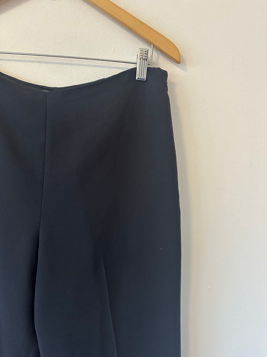 LOFT Classic Black Flat Front Trousers | Size 10 P