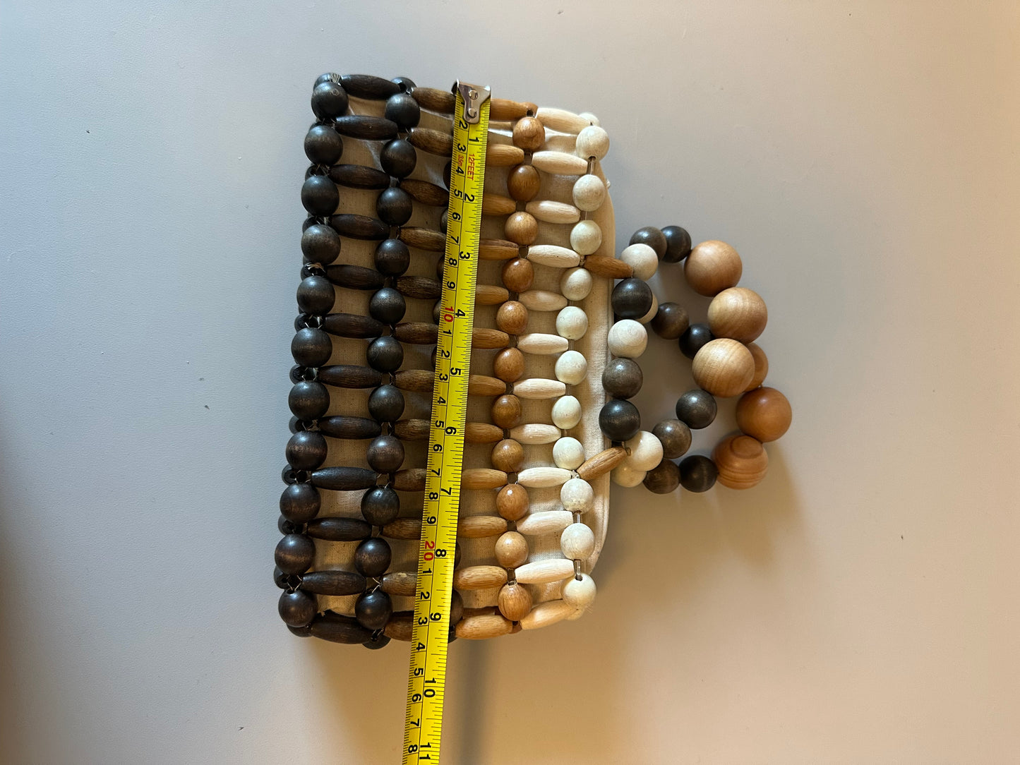 Cult Gaia Cora Ombre Wood Beaded Top Handle Bag