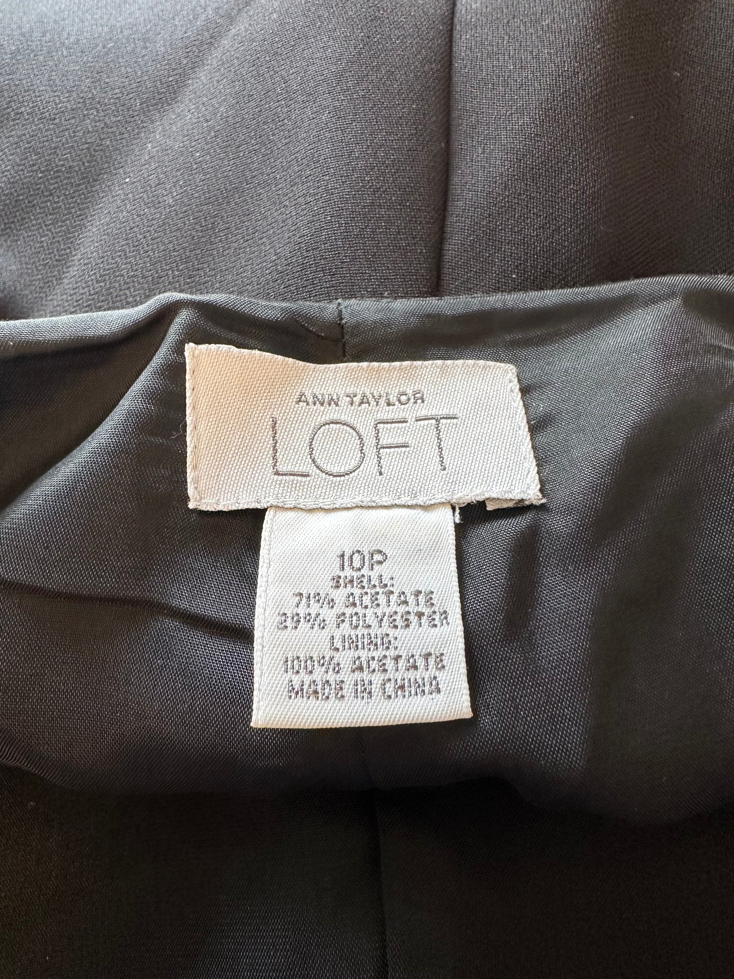 LOFT Classic Black Flat Front Trousers | Size 10 P
