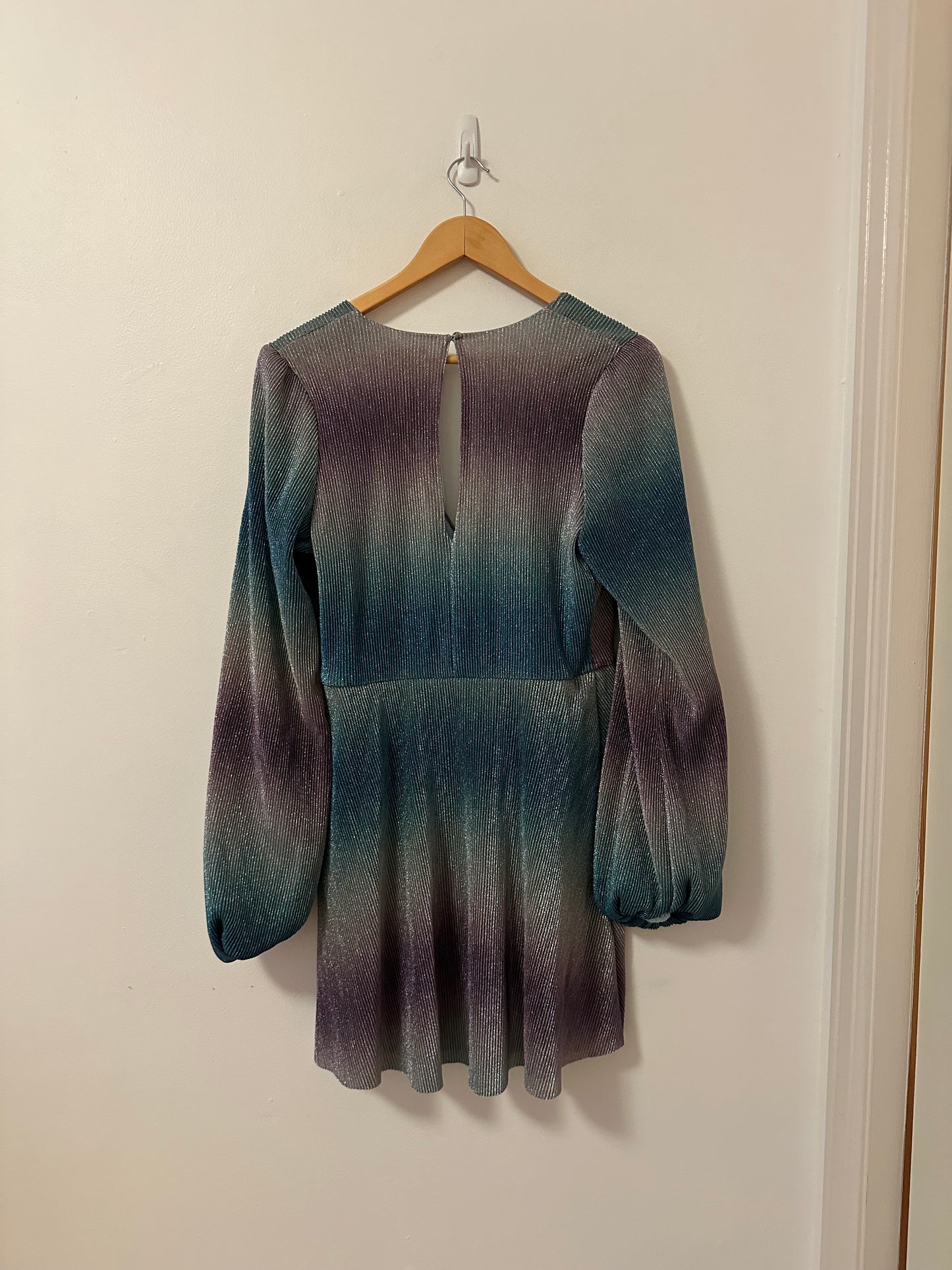 NWT Show Me Your Mumu Karis Wrap Dress in Ombre Metallic Crinkle | Size Large