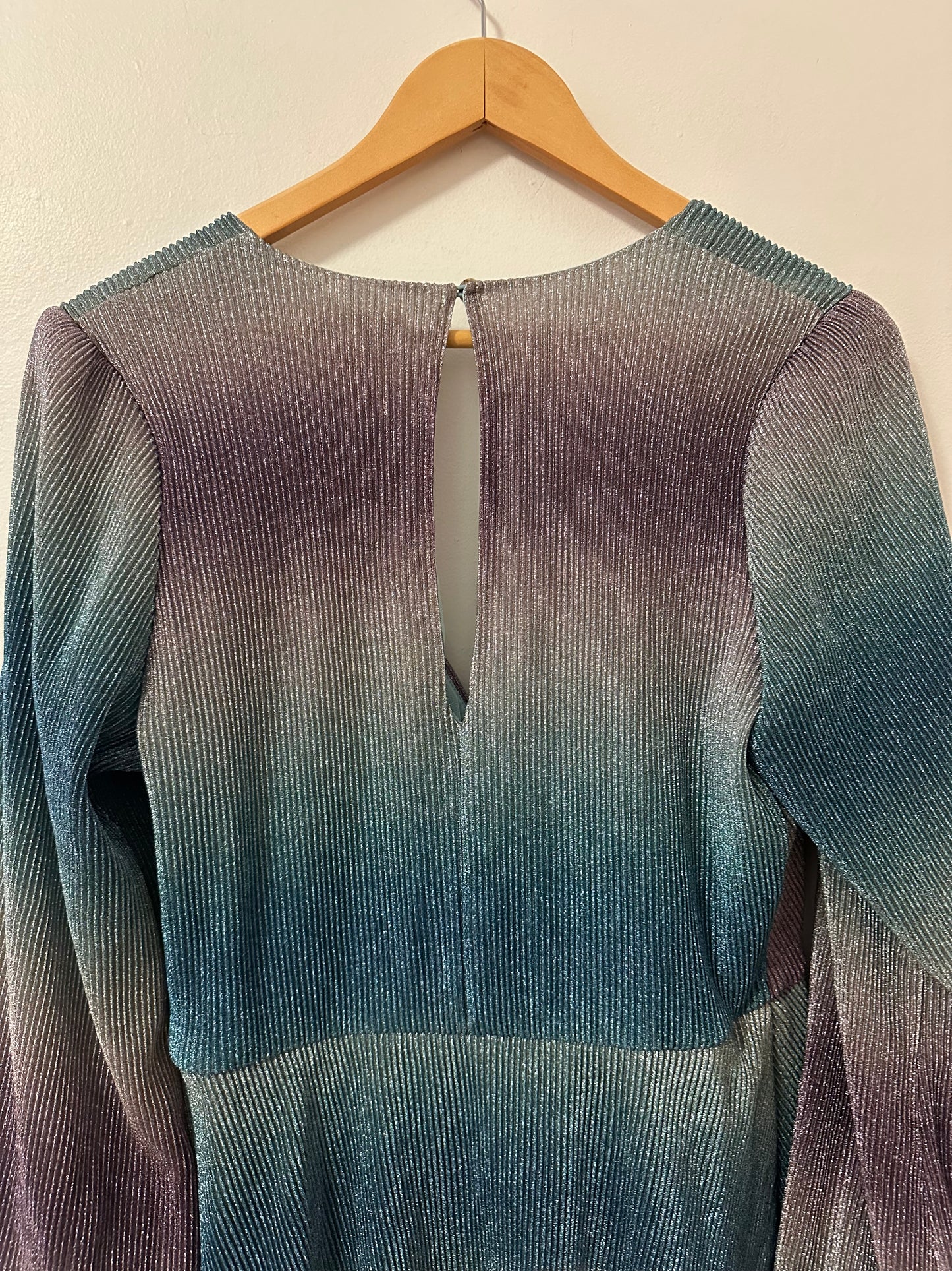NWT Show Me Your Mumu Karis Wrap Dress in Ombre Metallic Crinkle | Size Large