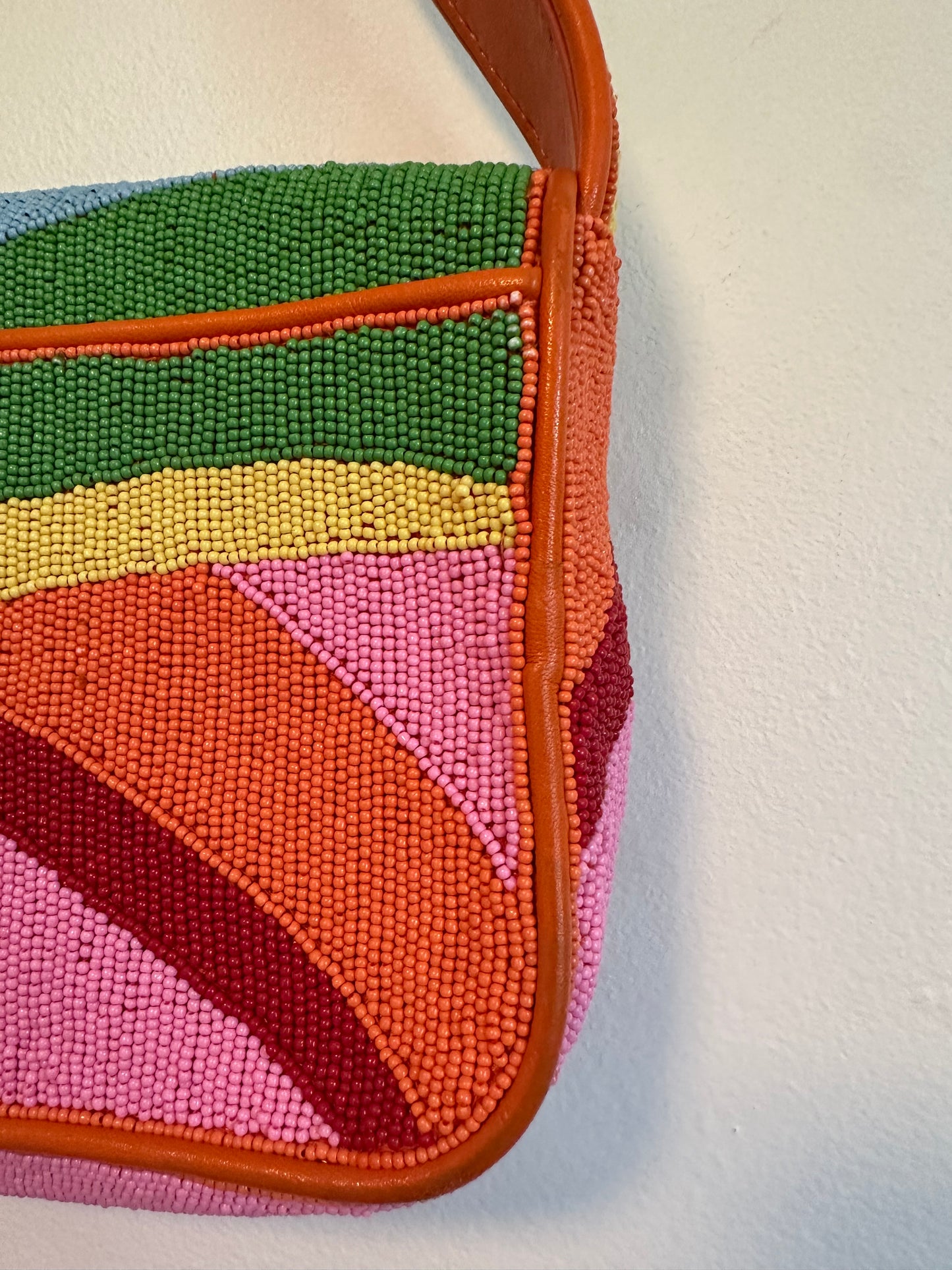 Staud Tommy Bag Hand Beaded Multicolor Abstract Landscape Shoulder Bag