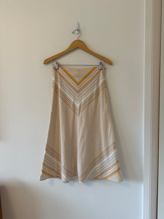 Kit Cornell Chevron Stripe Cotton A-Line Skirt | Size Small