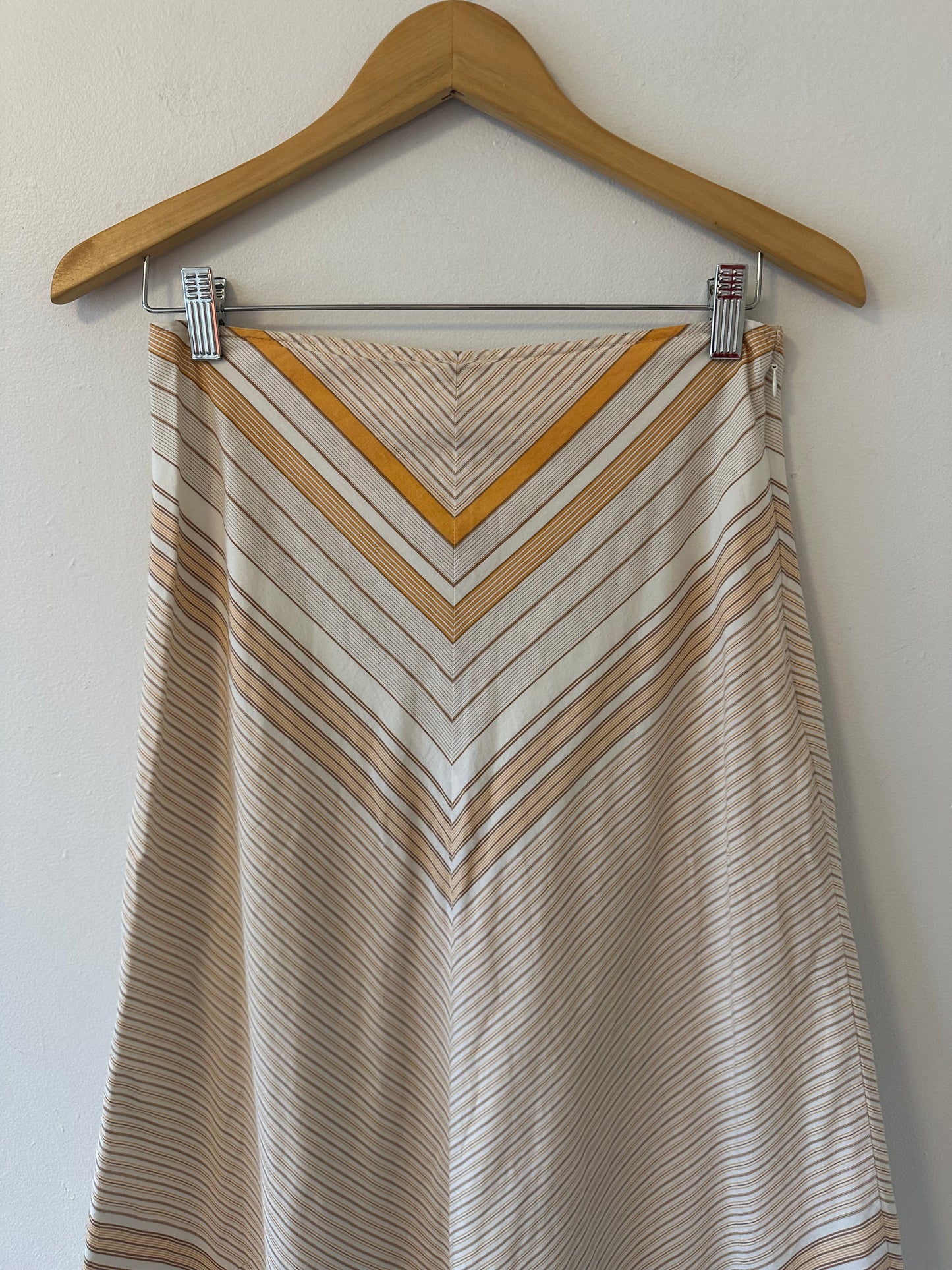 Kit Cornell Chevron Stripe Cotton A-Line Skirt | Size Small