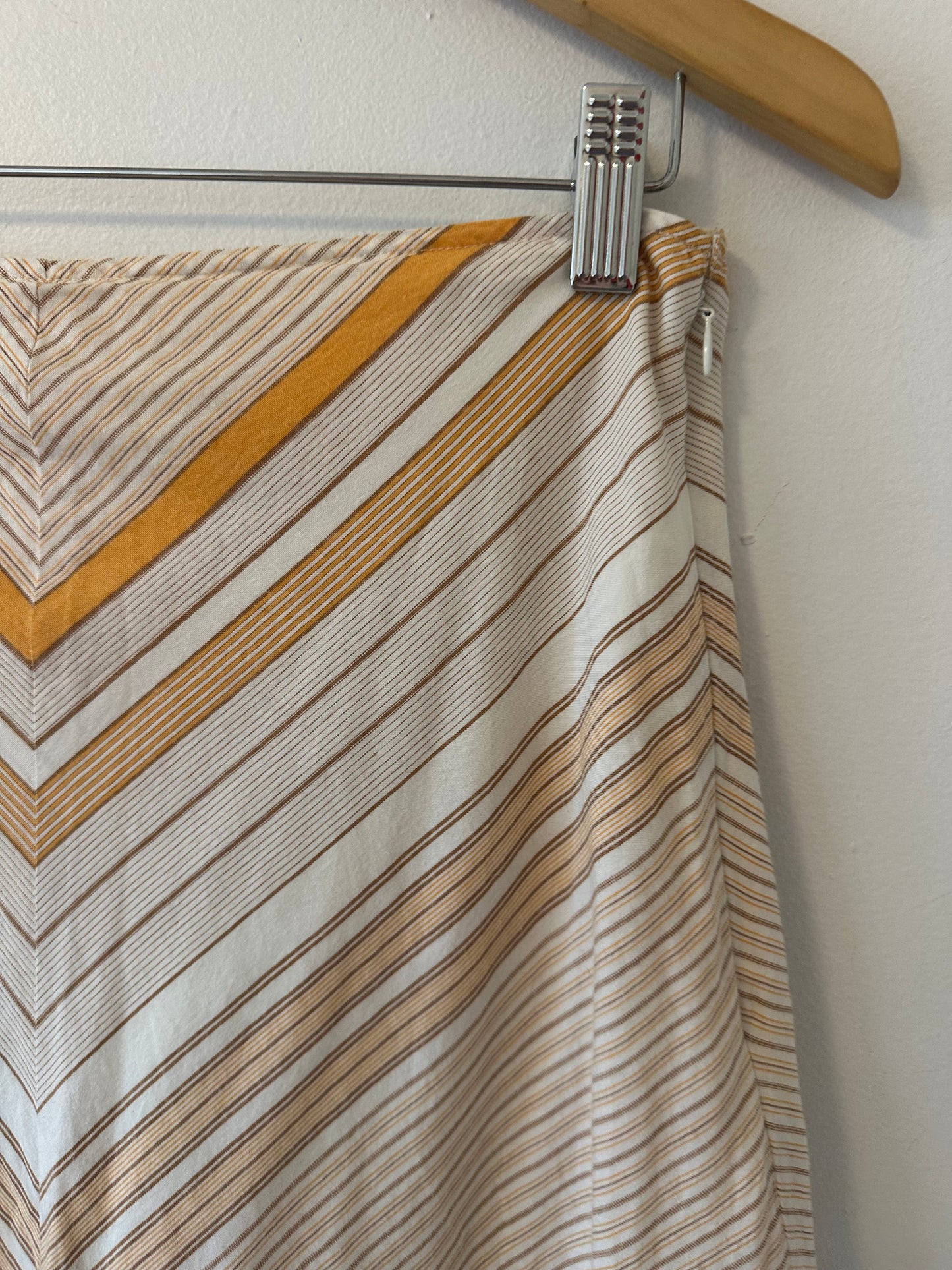 Kit Cornell Chevron Stripe Cotton A-Line Skirt | Size Small
