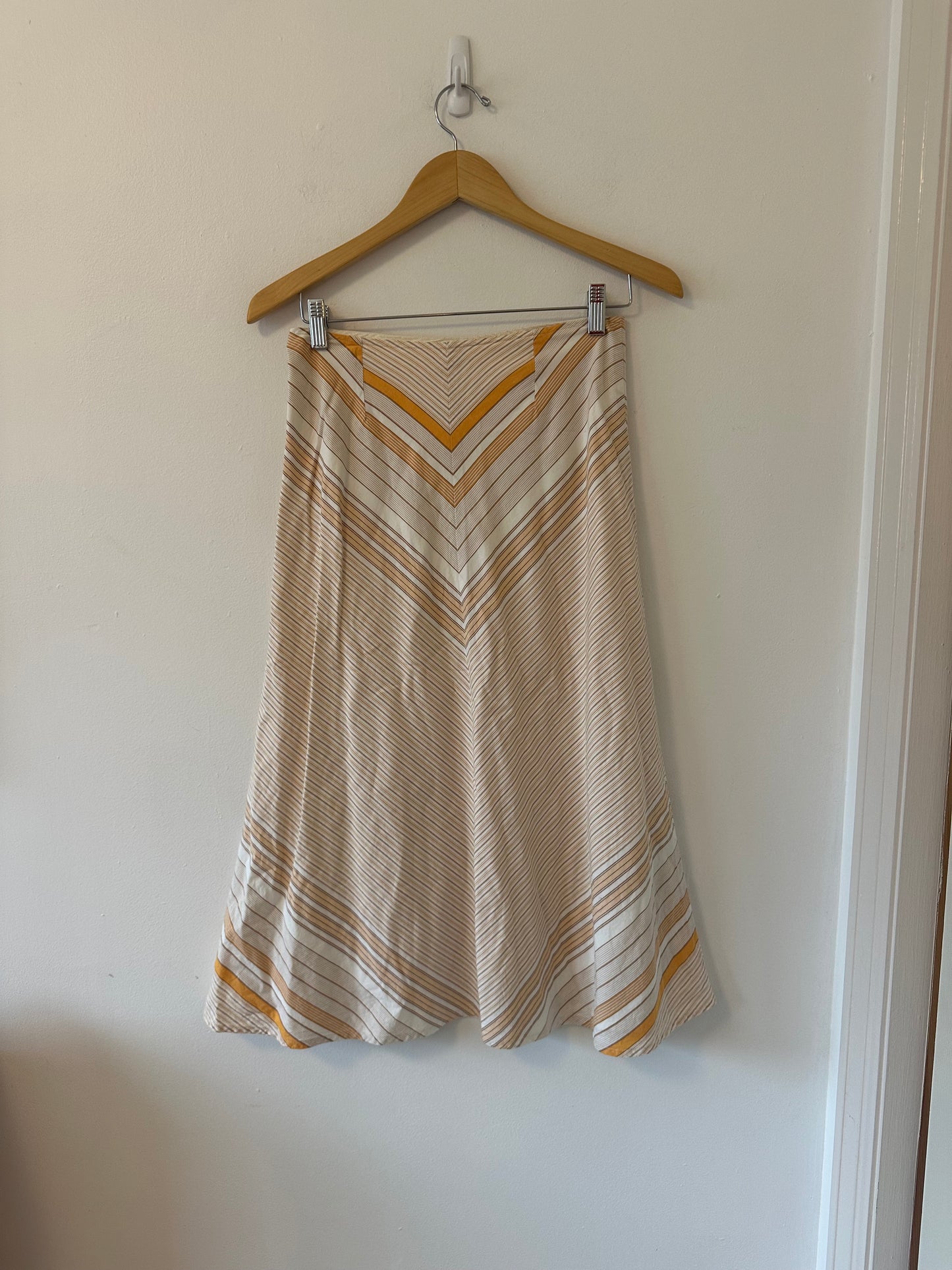 Kit Cornell Chevron Stripe Cotton A-Line Skirt | Size Small