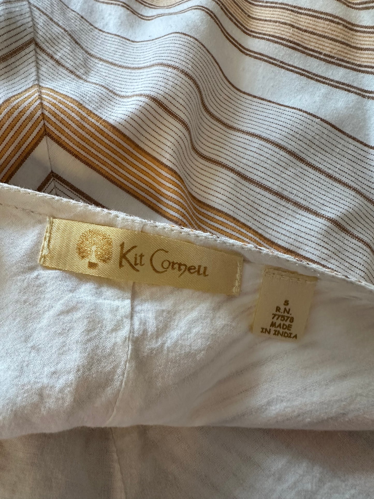 Kit Cornell Chevron Stripe Cotton A-Line Skirt | Size Small