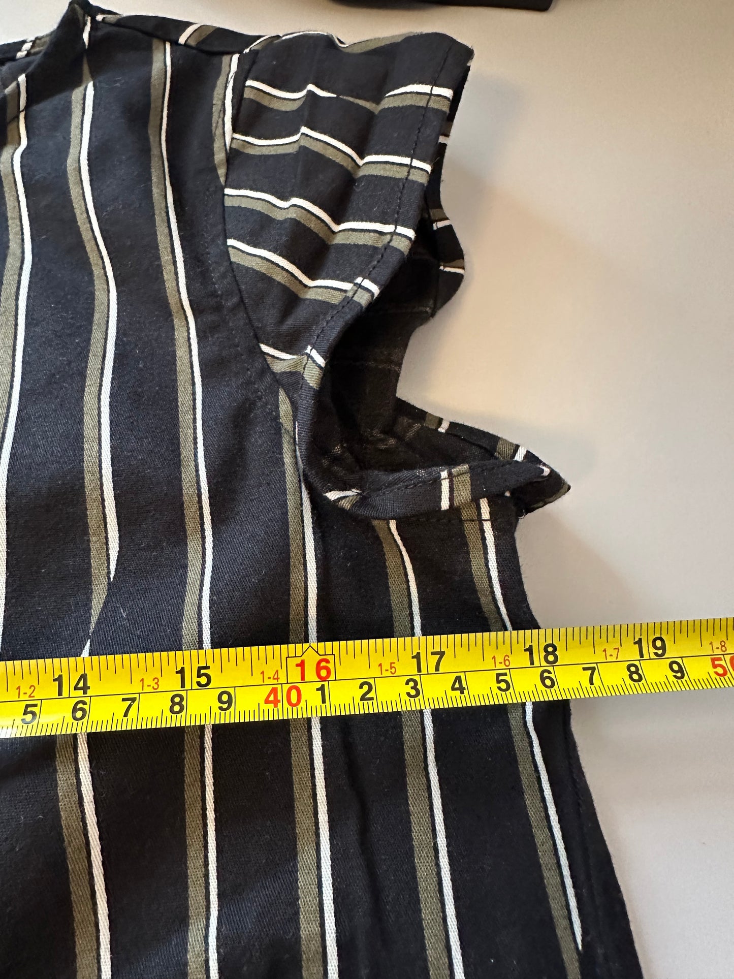 Hanna Andersson Shift Dress in Black with Gray and White Stripes | Size Medium