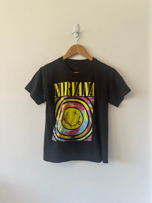 Nirvana Gray and Neon Graphic Short Sleeve T-Shirt