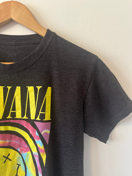 Nirvana Gray and Neon Graphic Short Sleeve T-Shirt