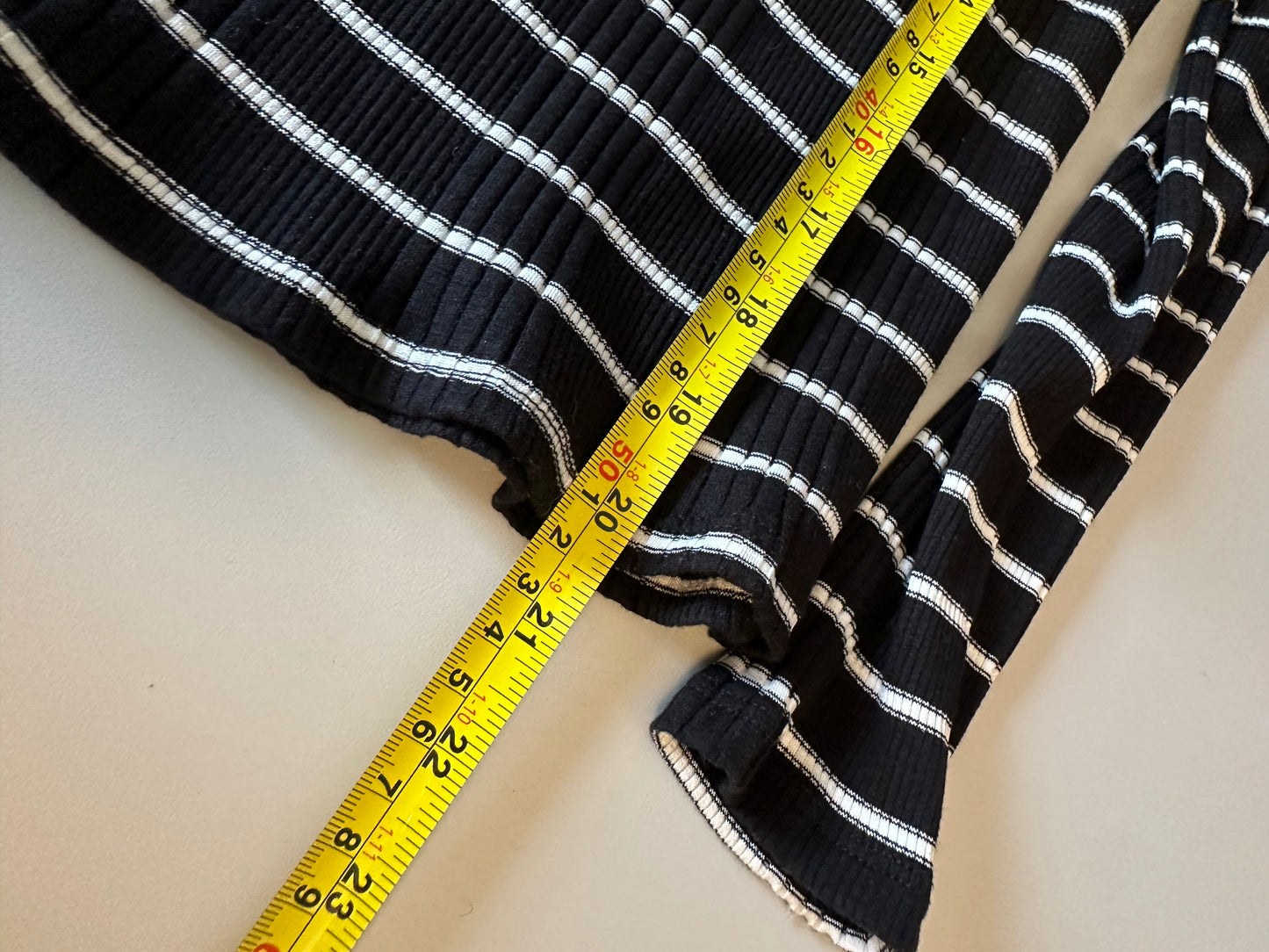 Perfect White Tee Robyn Ribbed Black and White Striped Long Sleeve | Size XS