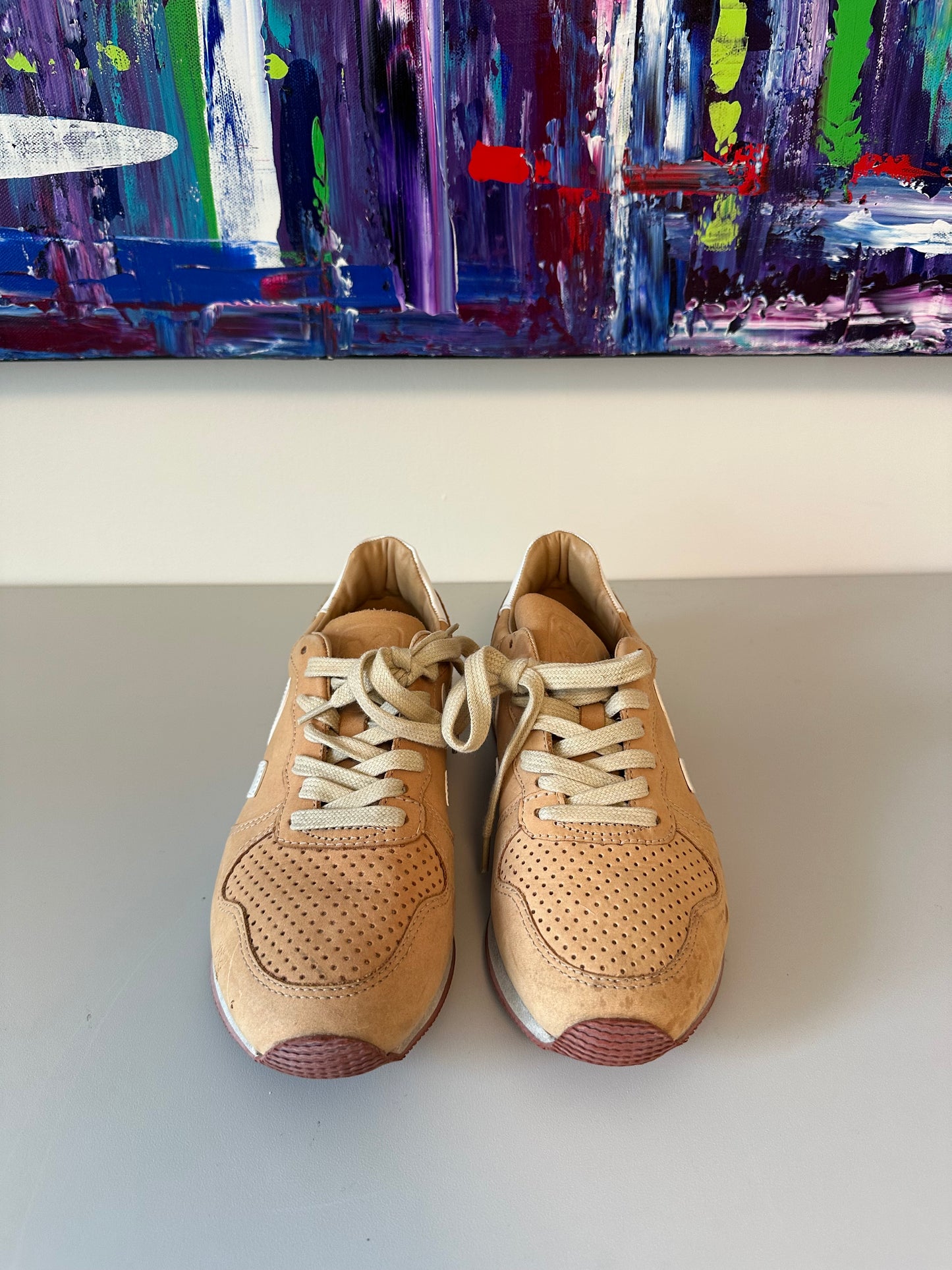 Veja V-10 Suede Sneakers in Camel | Size 6