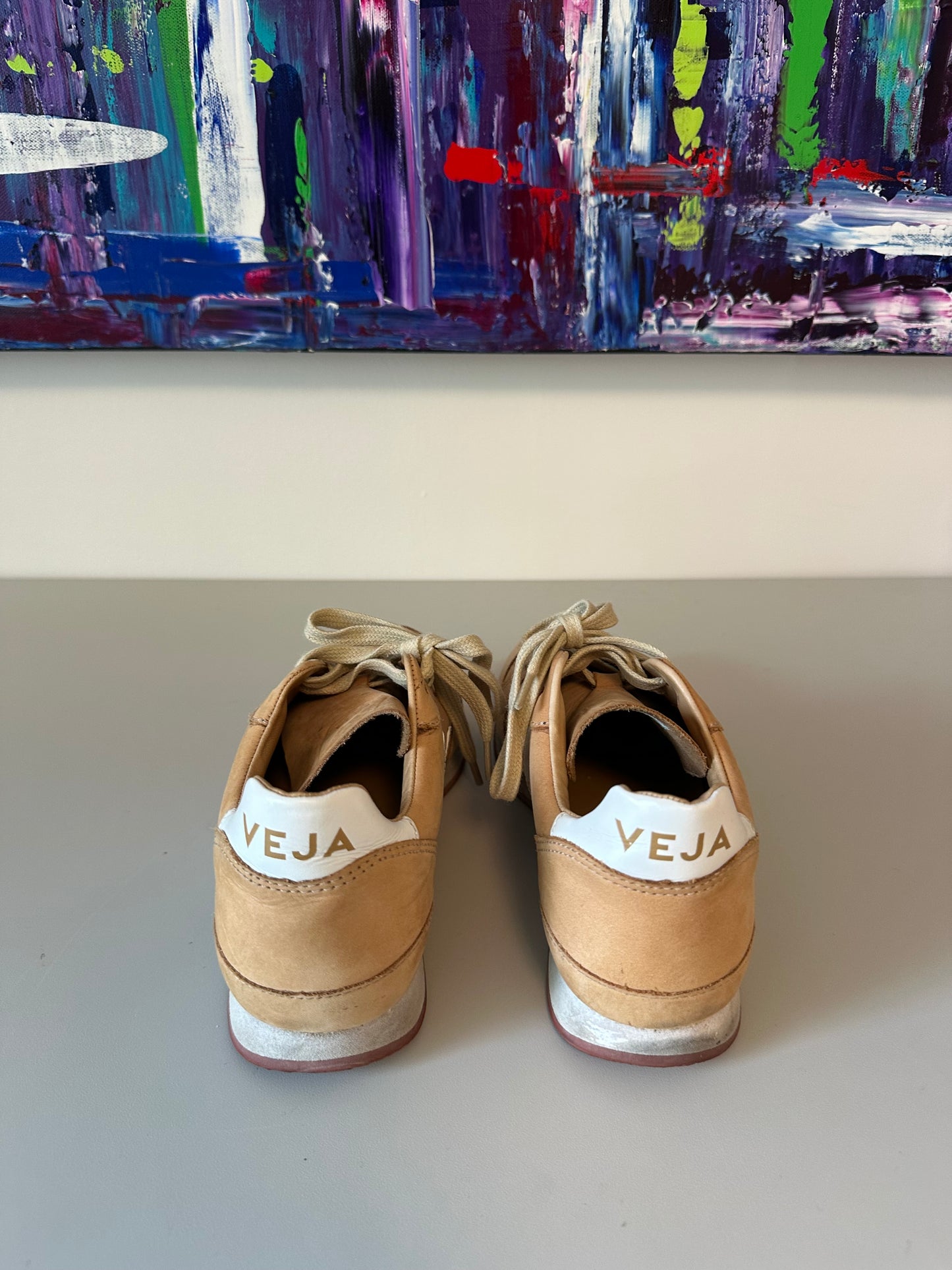 Veja V-10 Suede Sneakers in Camel | Size 6