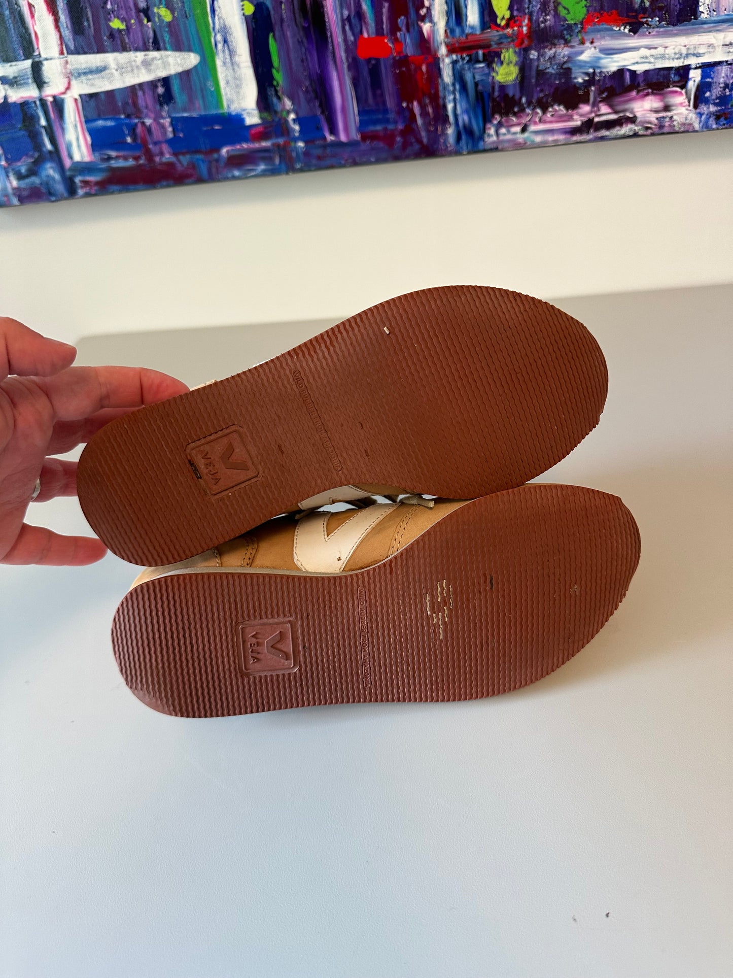 Veja V-10 Suede Sneakers in Camel | Size 6