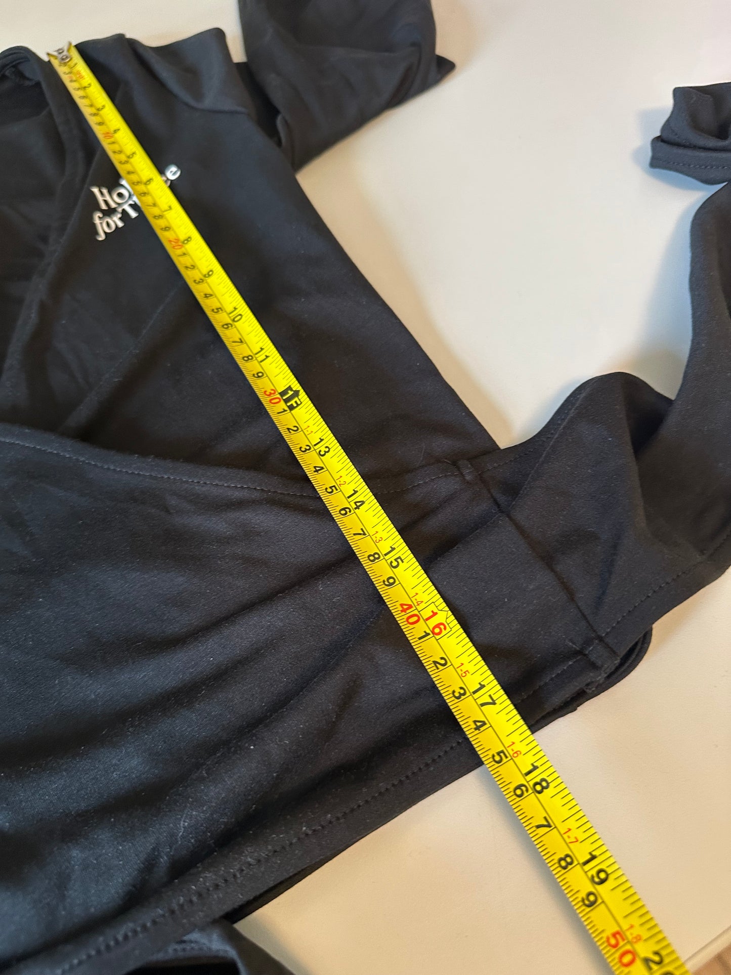 Hold for Three Black Wrap Long Sleeve Cropped Top Thumbholes | Size XL