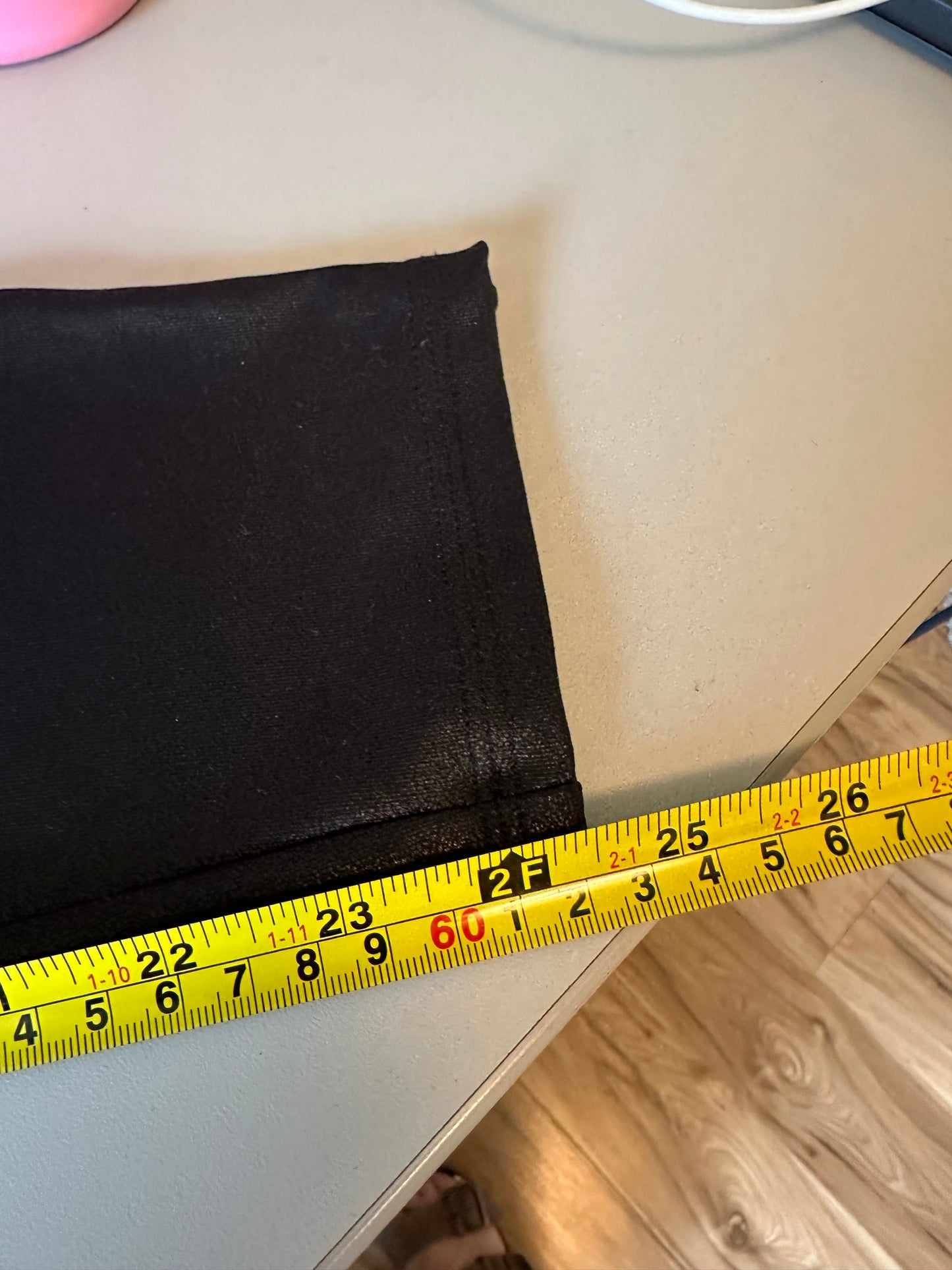 Santiny Black Faux Leather Shimmer High Waisted Leggings | Size Large