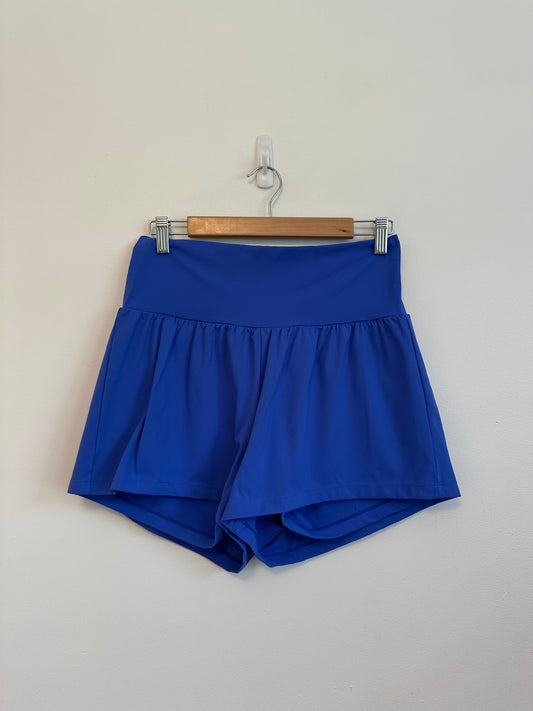 Halara Royal Blue Flowy High Waisted Active Shorts with Liner | Size Large