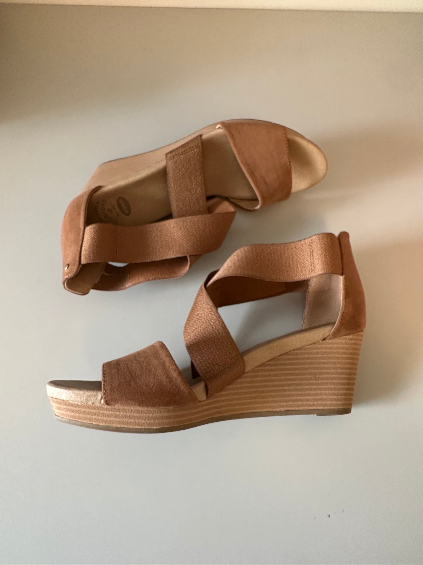 Dr Scholls Barton Band Brown Wedge Sandals | Size 9