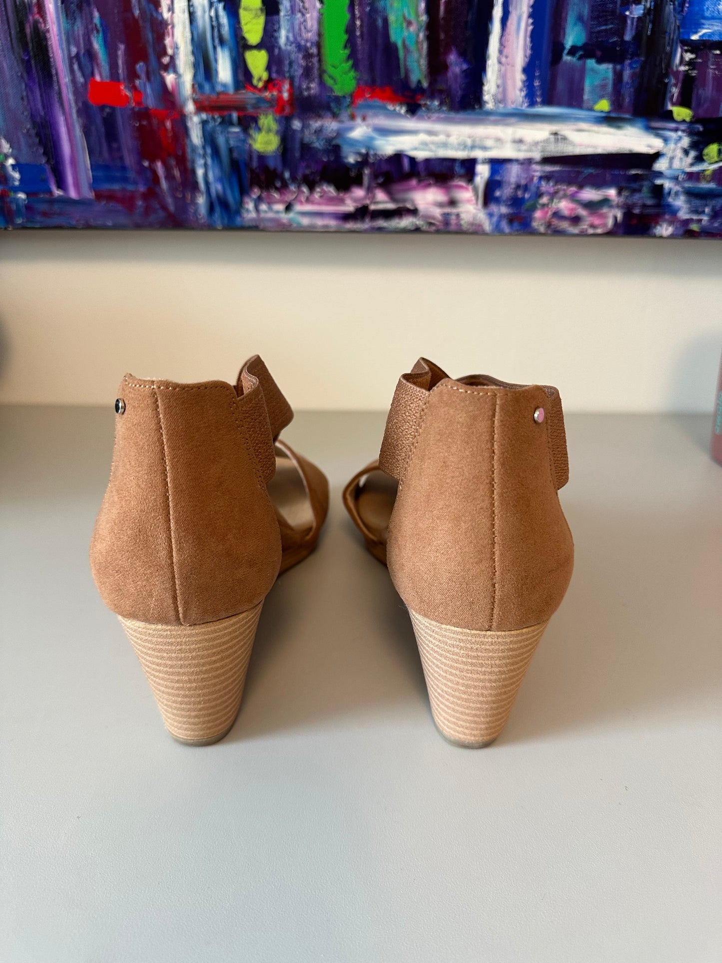 Dr Scholls Barton Band Brown Wedge Sandals | Size 9
