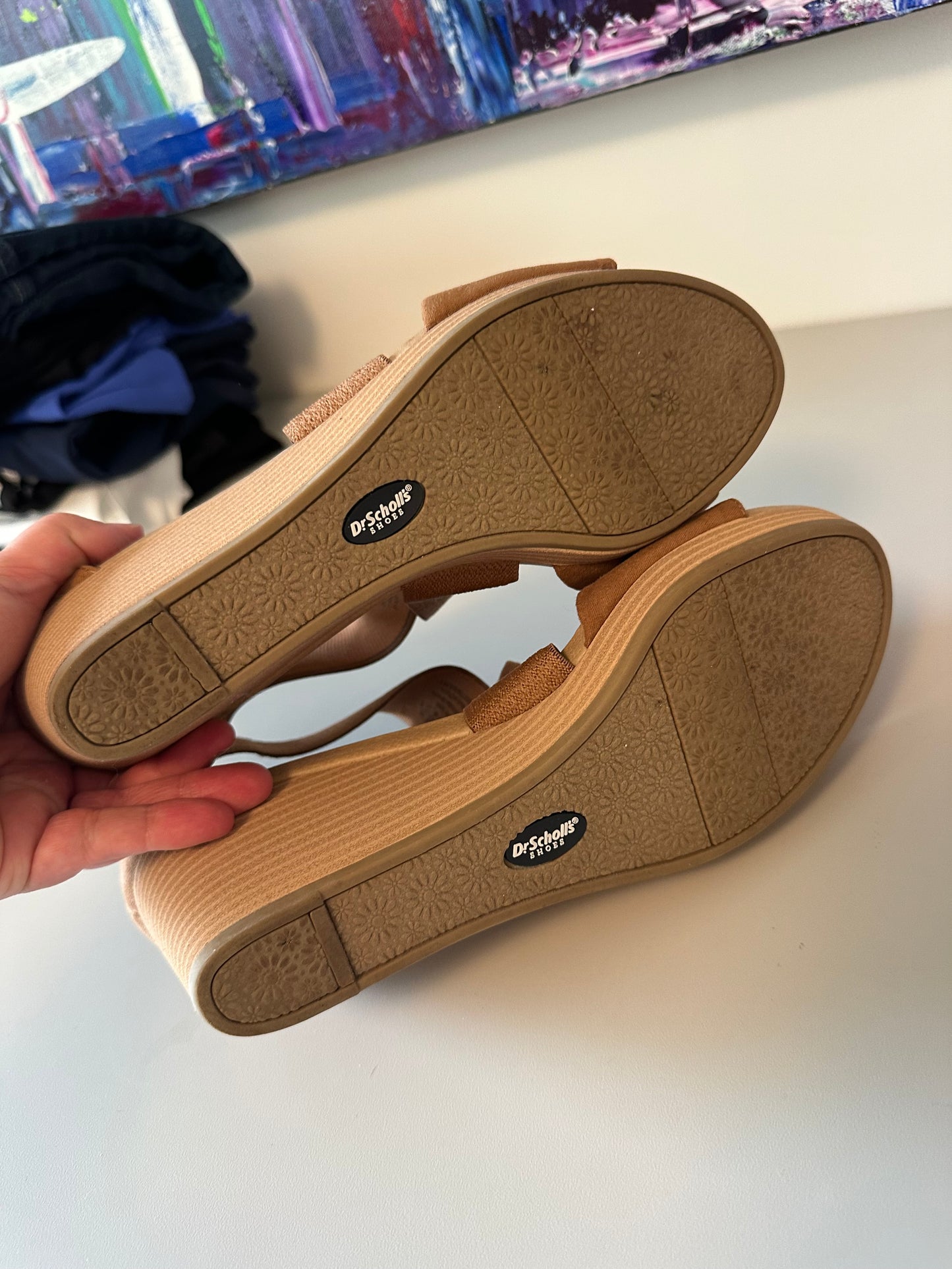 Dr Scholls Barton Band Brown Wedge Sandals | Size 9