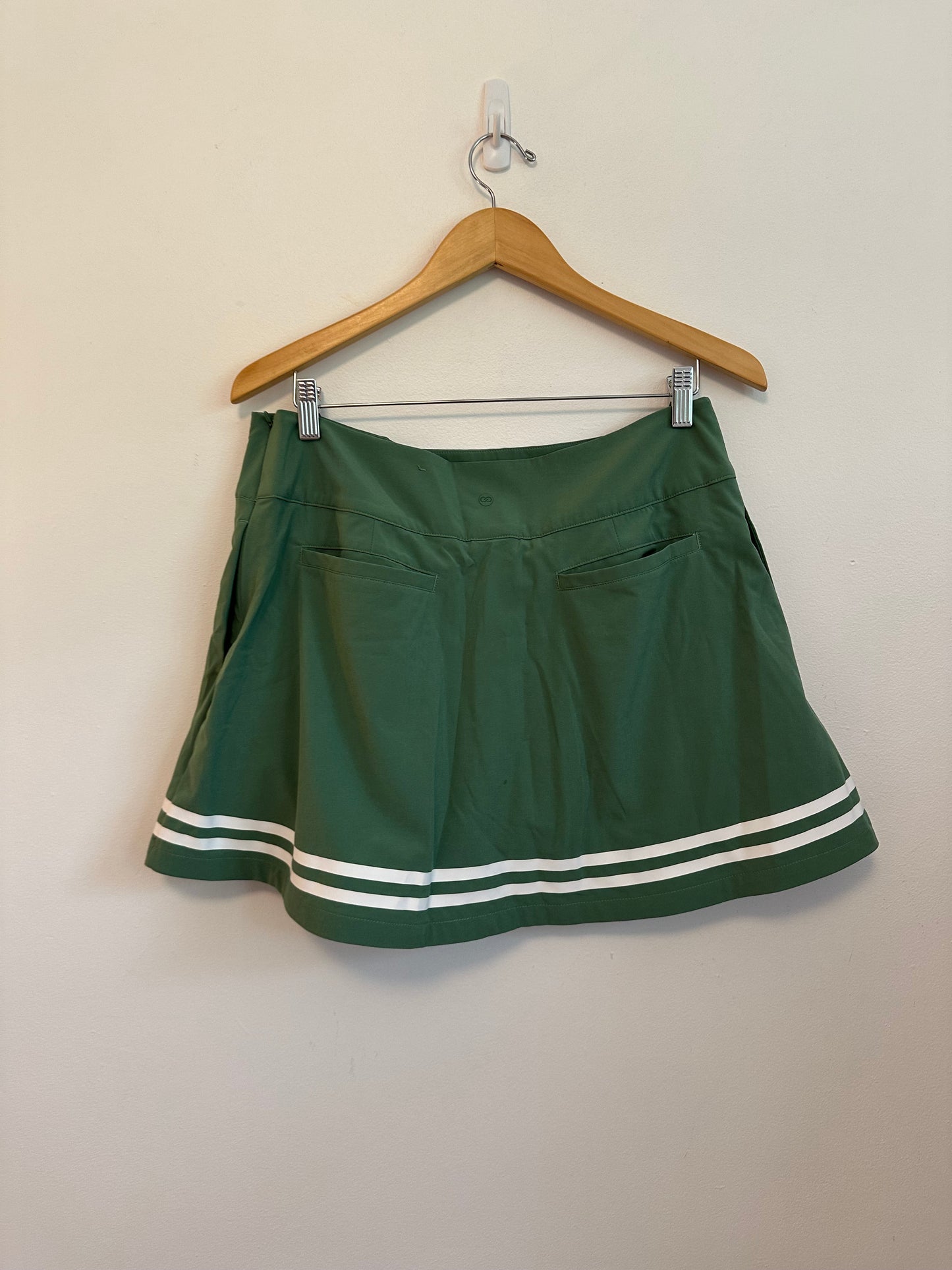 Callia Green Striped Pleated Athletic Golf Tennis Skort | Size 12