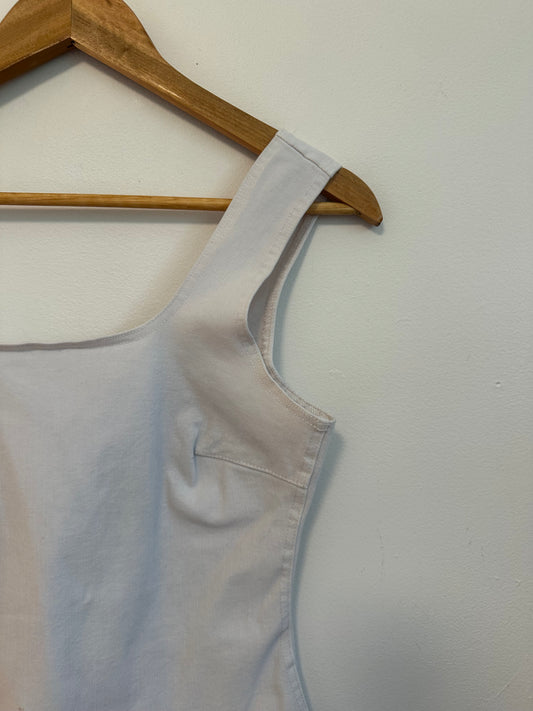 Commando White Denim Square Neck Bodysuit | Size Medium