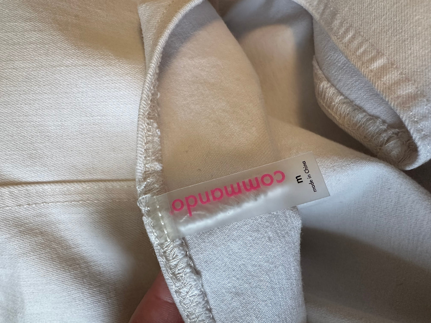 Commando White Denim Square Neck Bodysuit | Size Medium