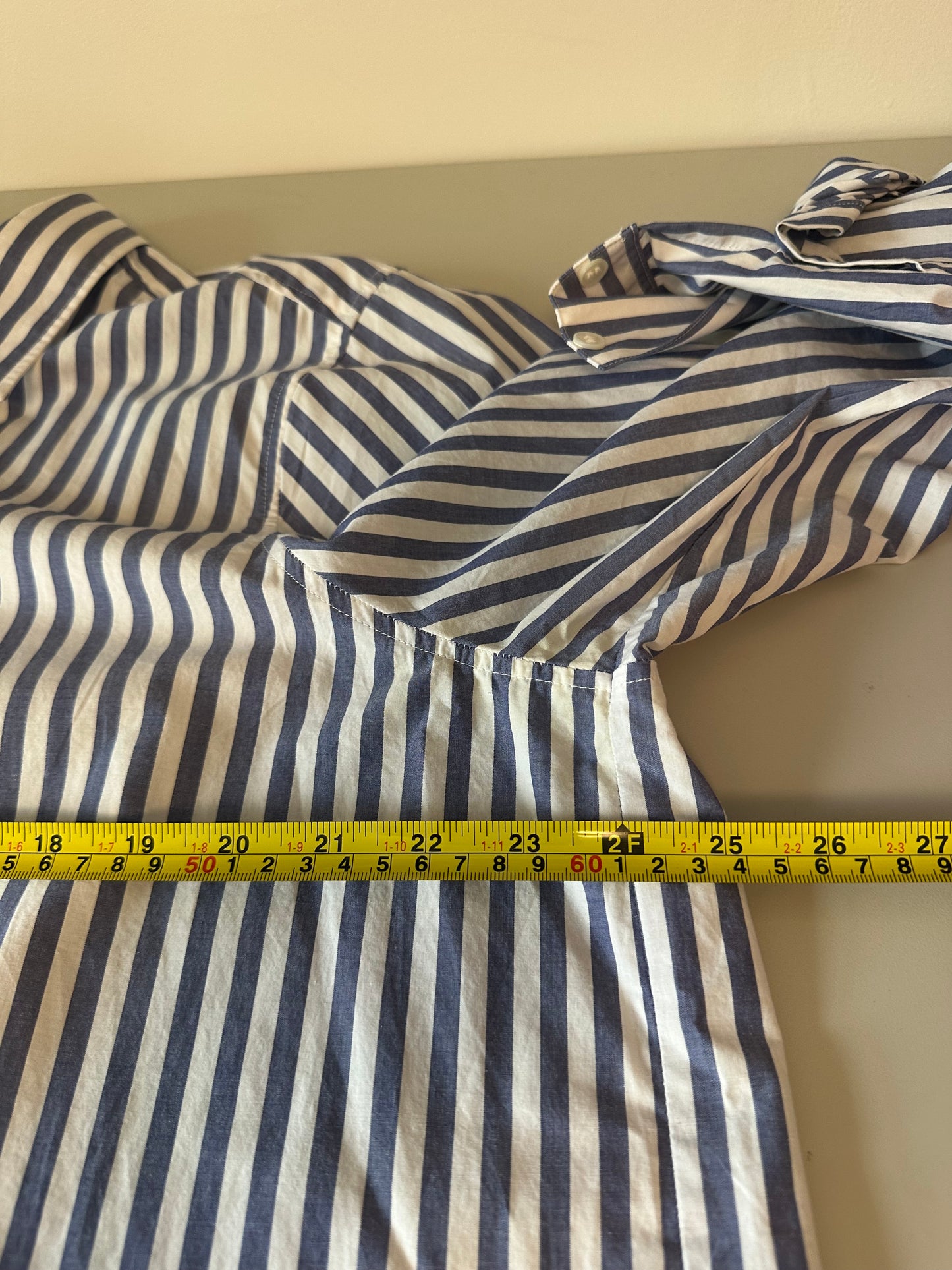 Banana Republic Blue and White Striped Cotton Button Down Shirt | Size XL