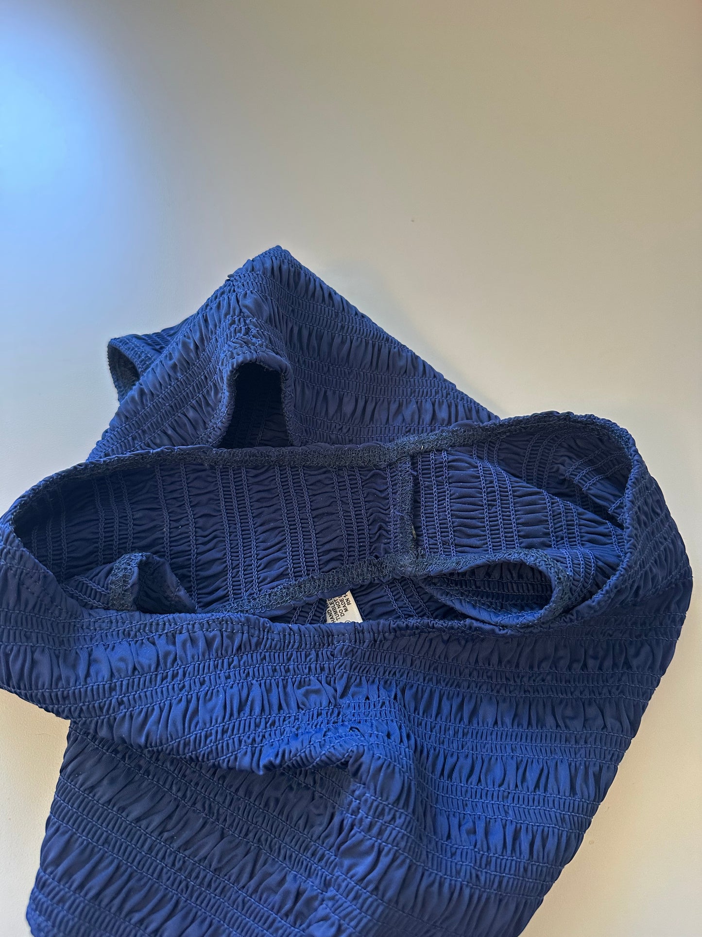 Sea Shyla Solid Smocked Bikini Bottoms in Navy Blue | Size Large