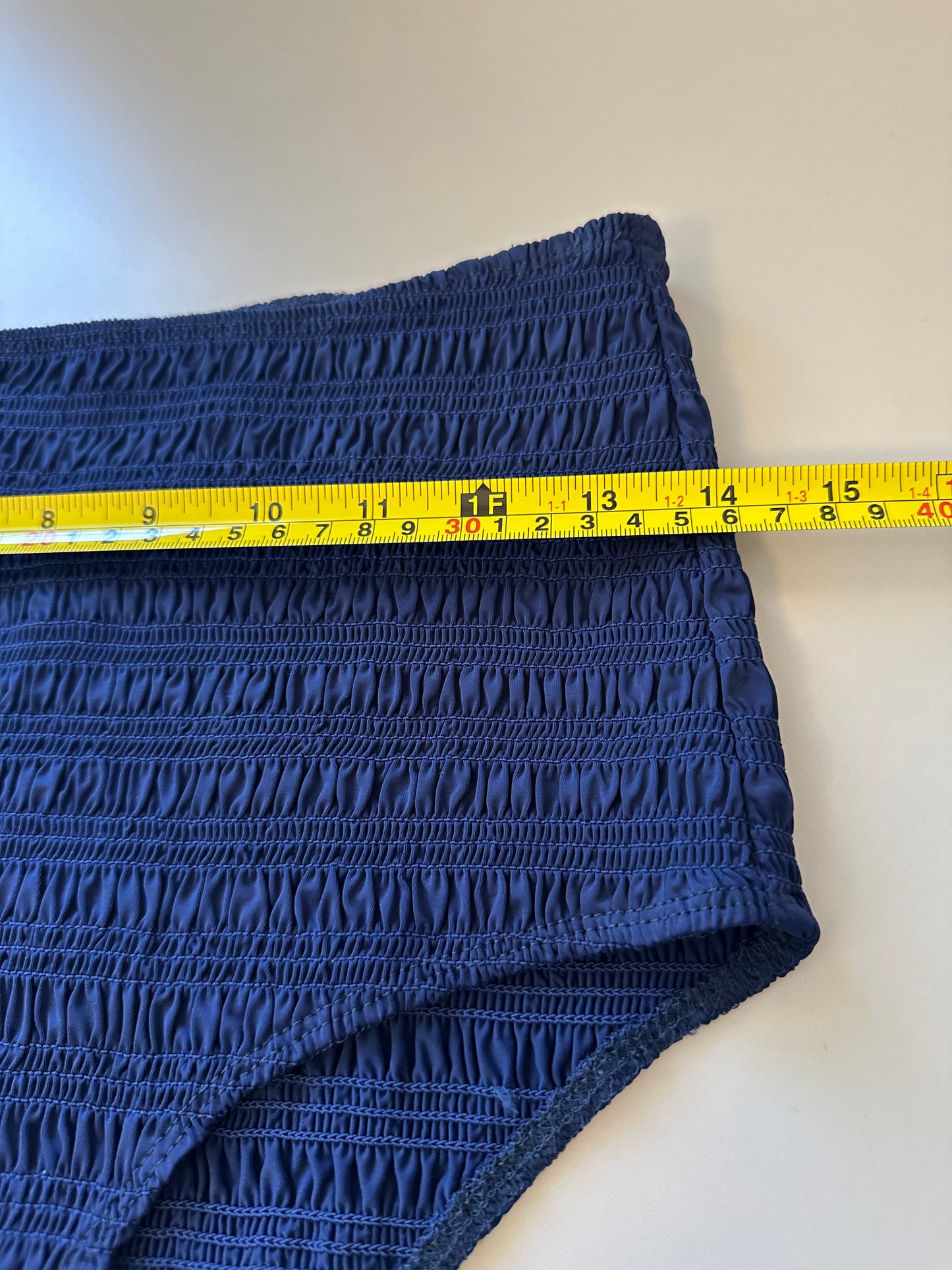 Sea Shyla Solid Smocked Bikini Bottoms in Navy Blue | Size Large