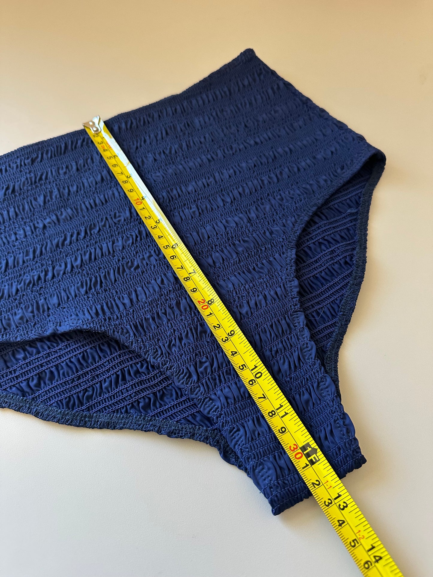 Sea Shyla Solid Smocked Bikini Bottoms in Navy Blue | Size Large