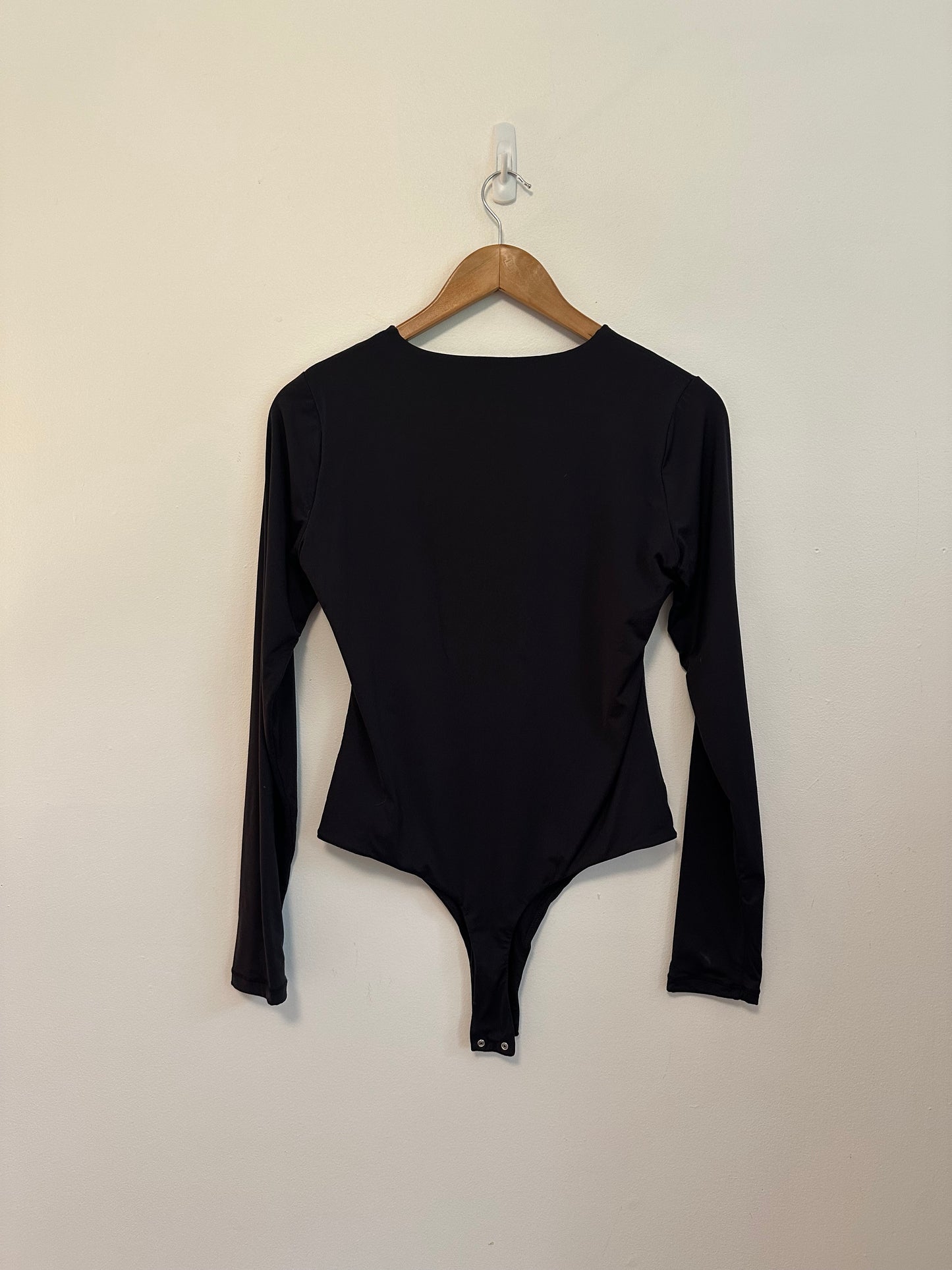 PUMIEEY Black Long Sleeve Crew Neck Bodysuit | Size XL