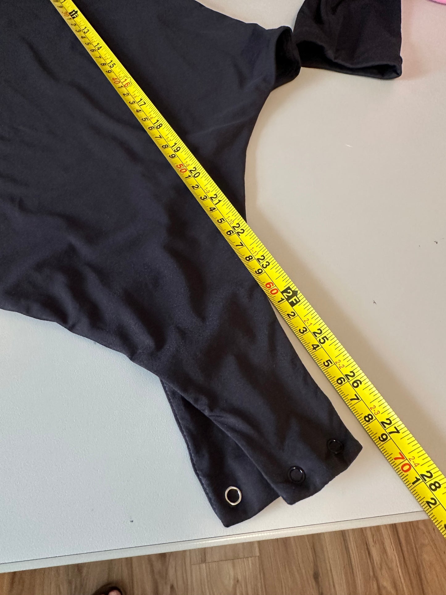 PUMIEEY Black Long Sleeve Crew Neck Bodysuit | Size XL