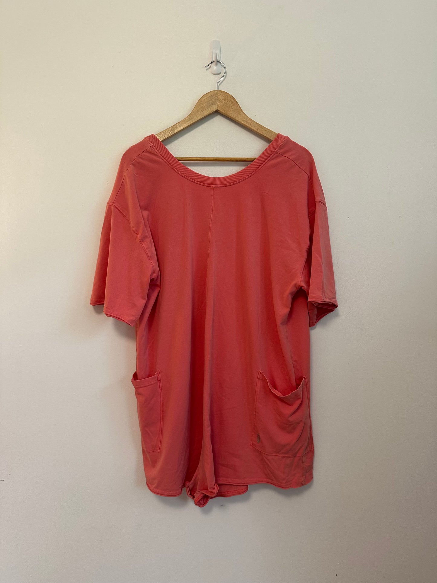 FP Movement x Free People Hot Shot Tee Romper in Hibiscus | Size Large