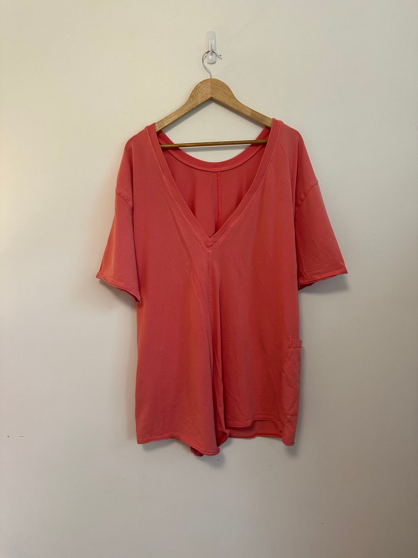 FP Movement x Free People Hot Shot Tee Romper in Hibiscus | Size Large