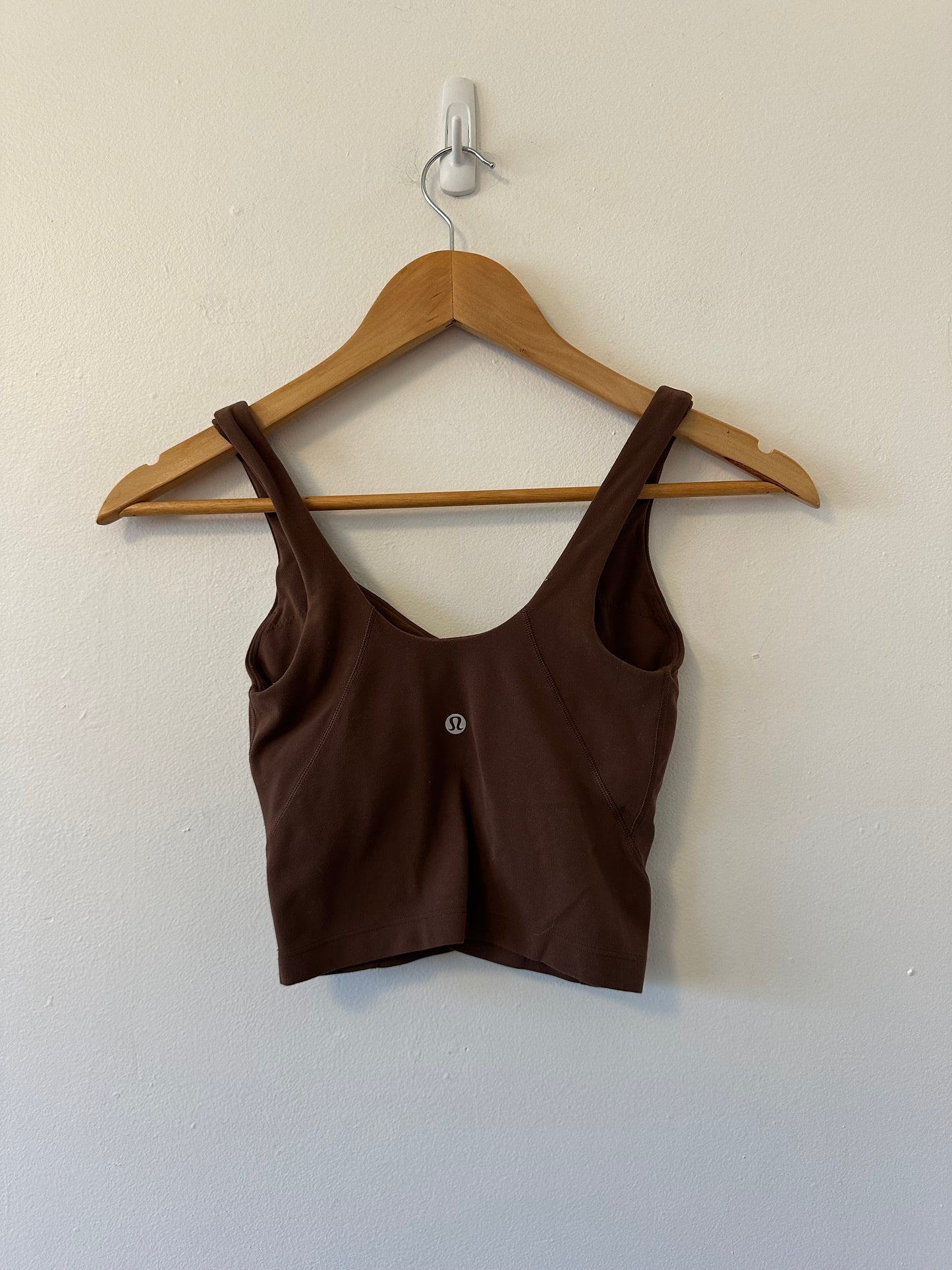 Lululemon Align Cropped V-Neck Tank Top in Brown | Size 0