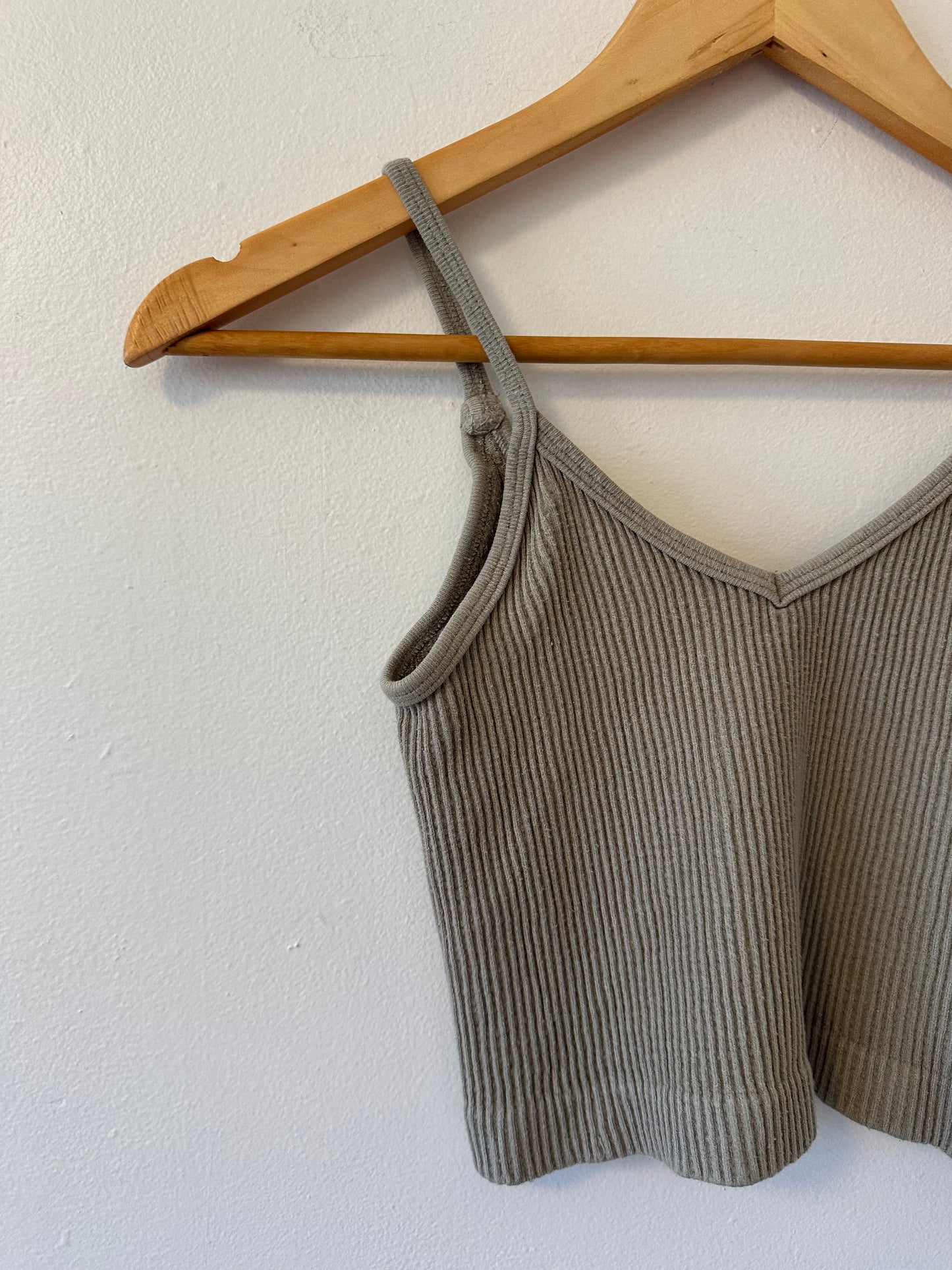 Unbranded Sage Green Ribbed Tank Top