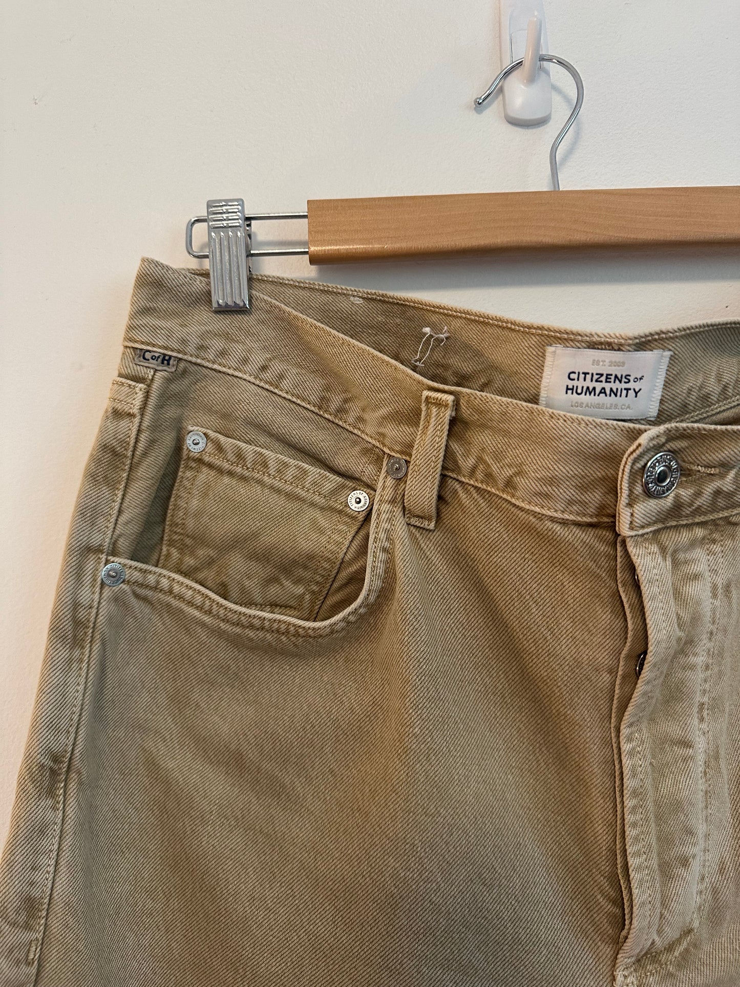Citizens of Humanity Premium Vintage Tan Khaki Straight Leg Jeans | Size 30