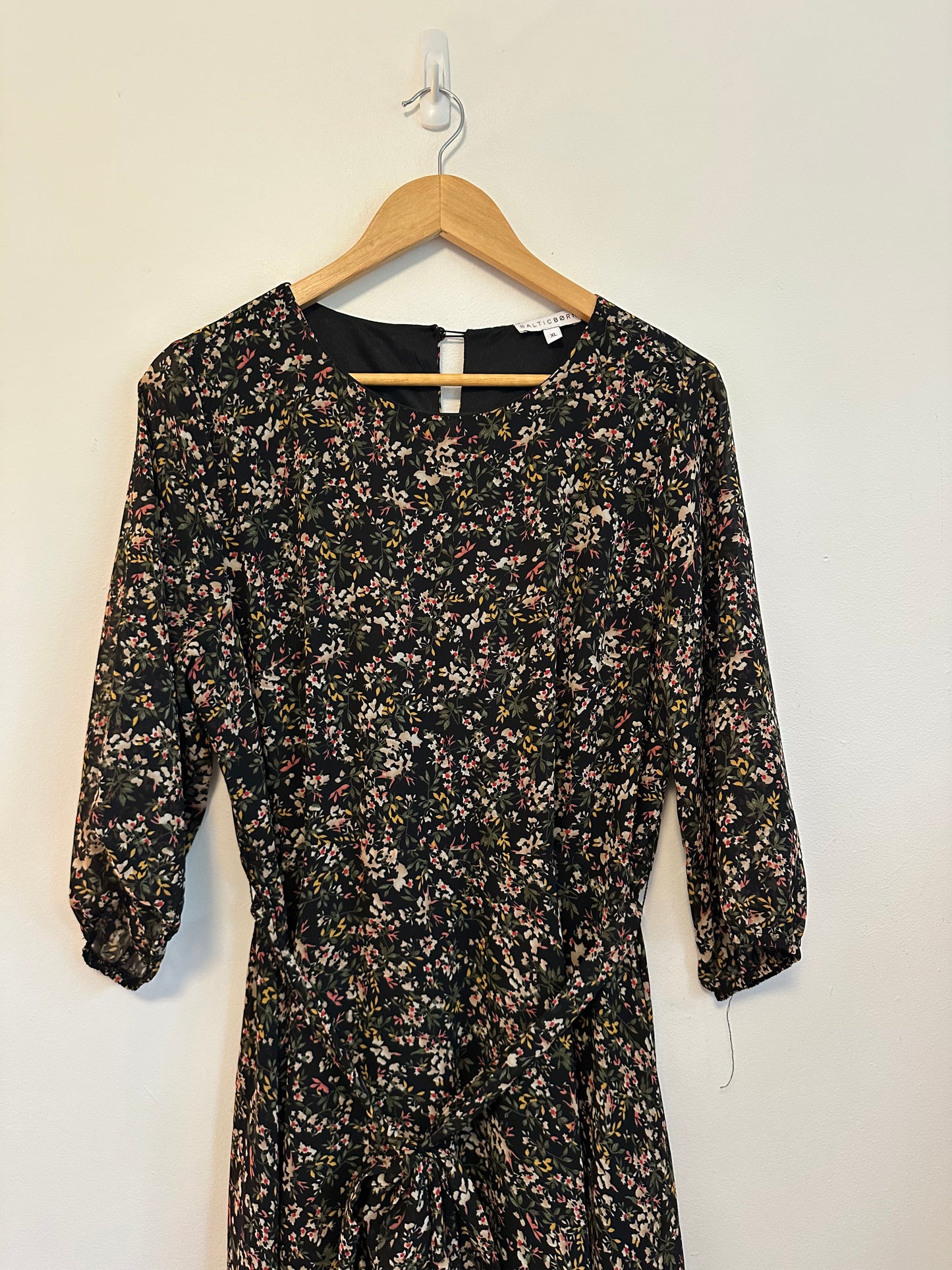 Baltic Born Black Floral Boho Maxi Dress | Size XL
