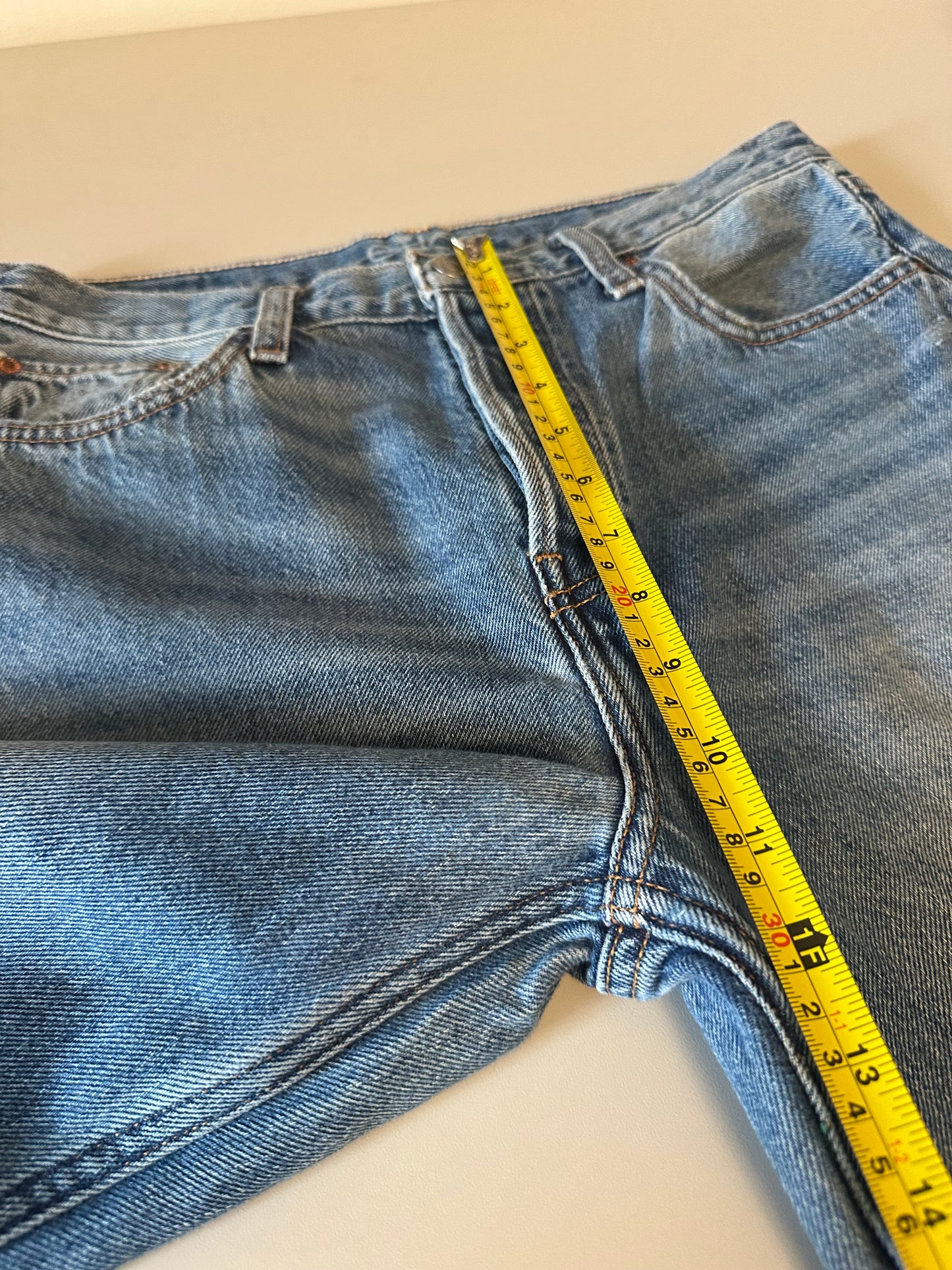 Etica High Rise Straight Leg Jeans Medium Wash Raw Hem Jeans | Size 28