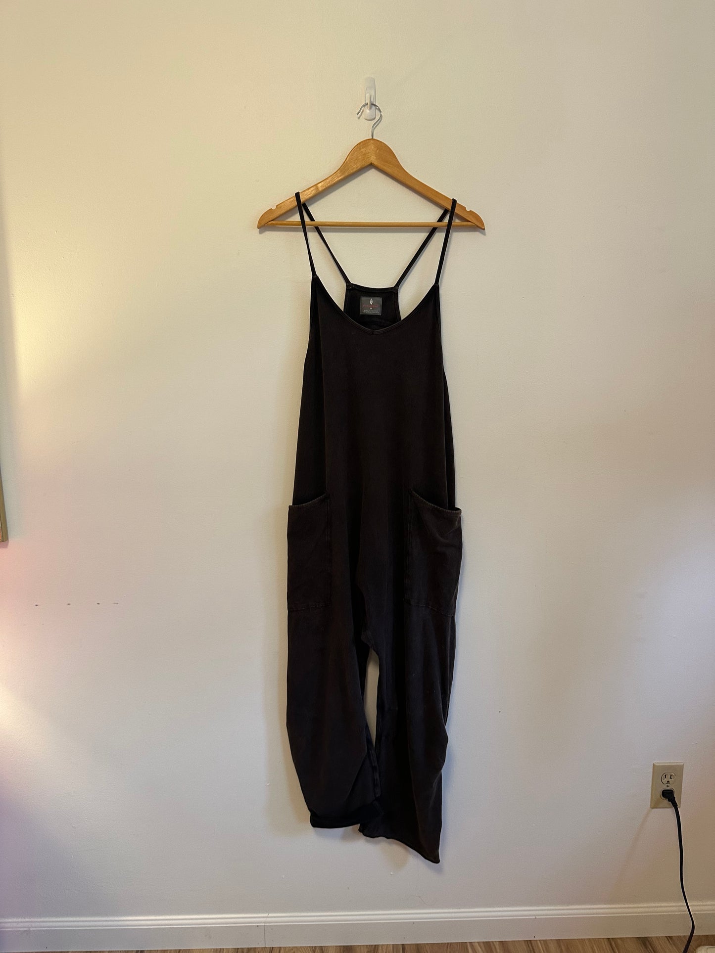 Free People x FP Movement Hot Shot Onesie in Washed Black | Size Large