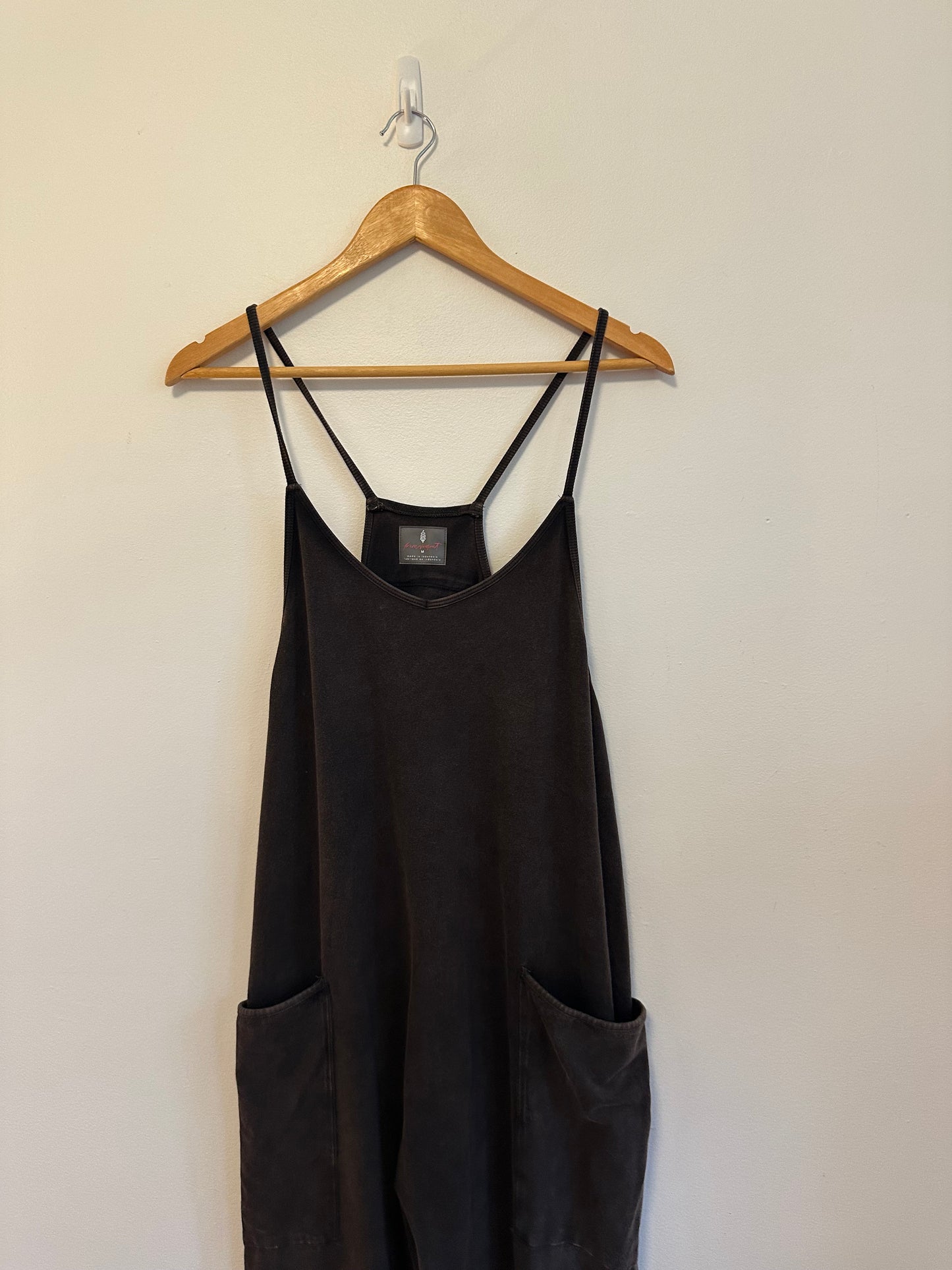 Free People x FP Movement Hot Shot Onesie in Washed Black | Size Large