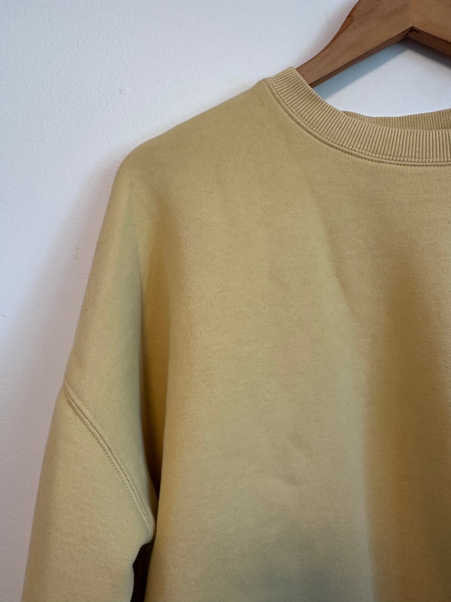 Vuori Yellow Cropped Crewneck Drawstring Hem Sweatshirt