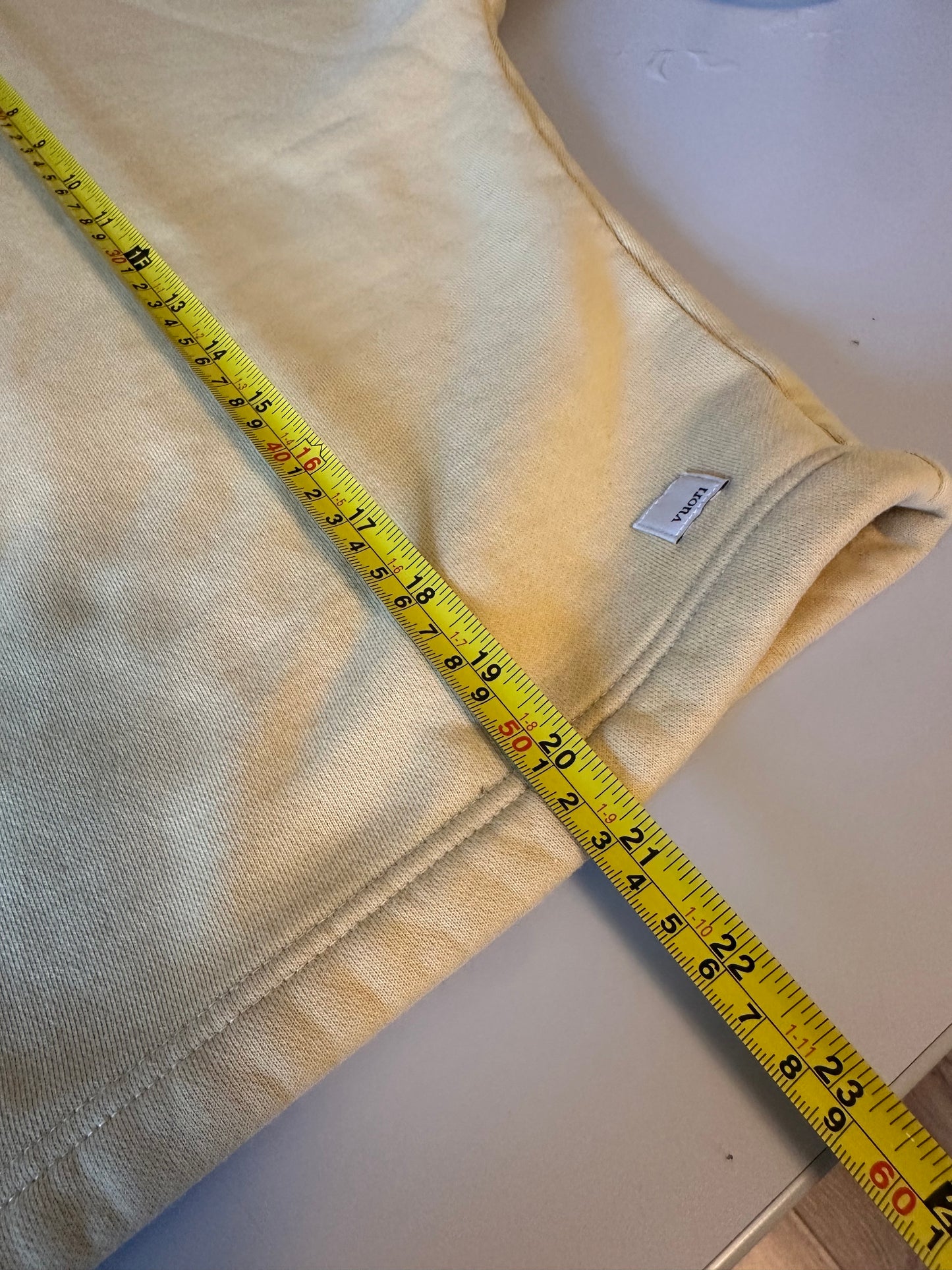 Vuori Yellow Cropped Crewneck Drawstring Hem Sweatshirt