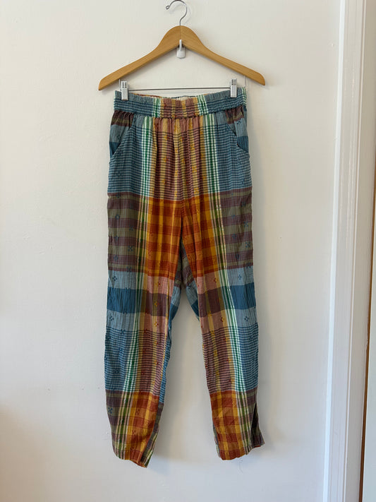 Ace & Jig Metallic Plaid Bailey Pull On Pants | Size Medium