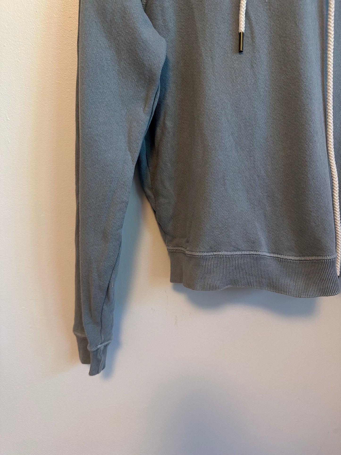 THE GREAT. Dusty Blue Cotton French Terry Raglan Hoodie | Size 1 (Small)