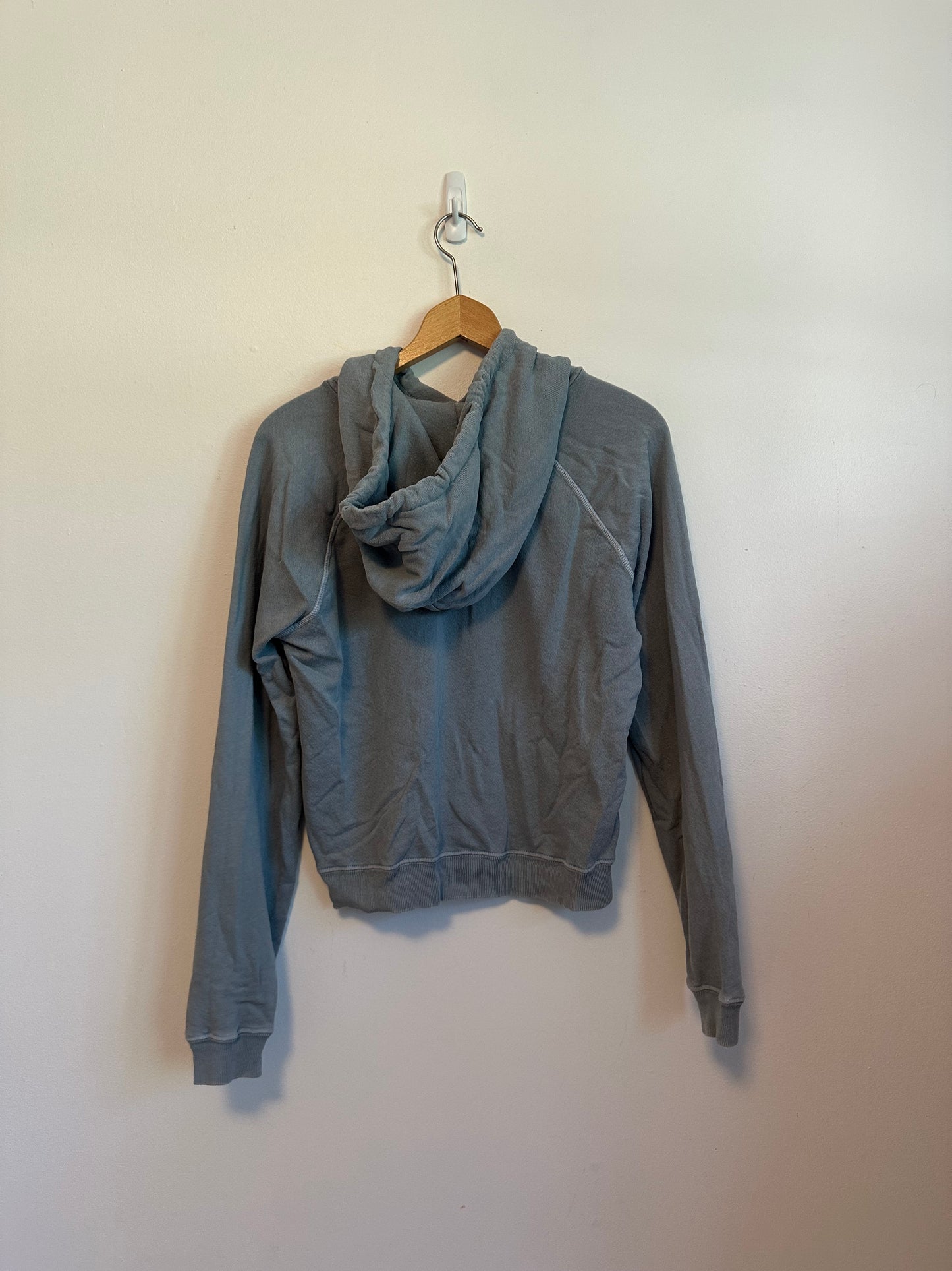 THE GREAT. Dusty Blue Cotton French Terry Raglan Hoodie | Size 1 (Small)