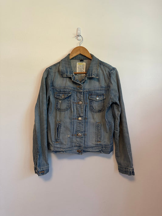 J. Crew Denim Trucker Jacket Medium Wash in Stretch Cotton | Size Small
